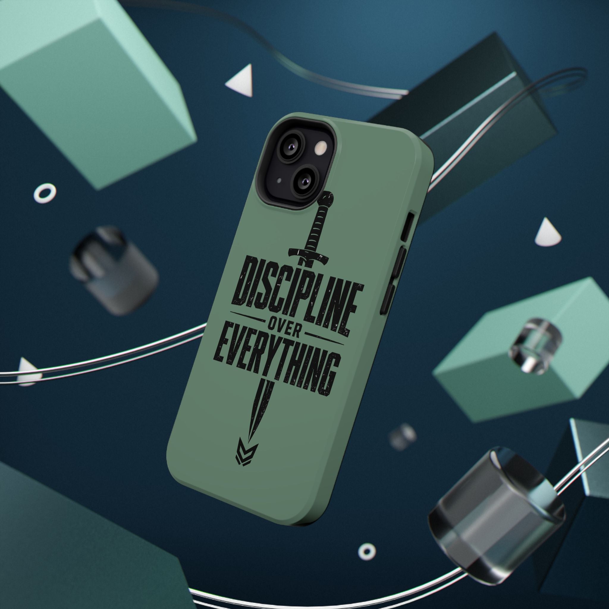 Phone Case — "Discipline Over Everything" Military Green Impact-Resistant Case