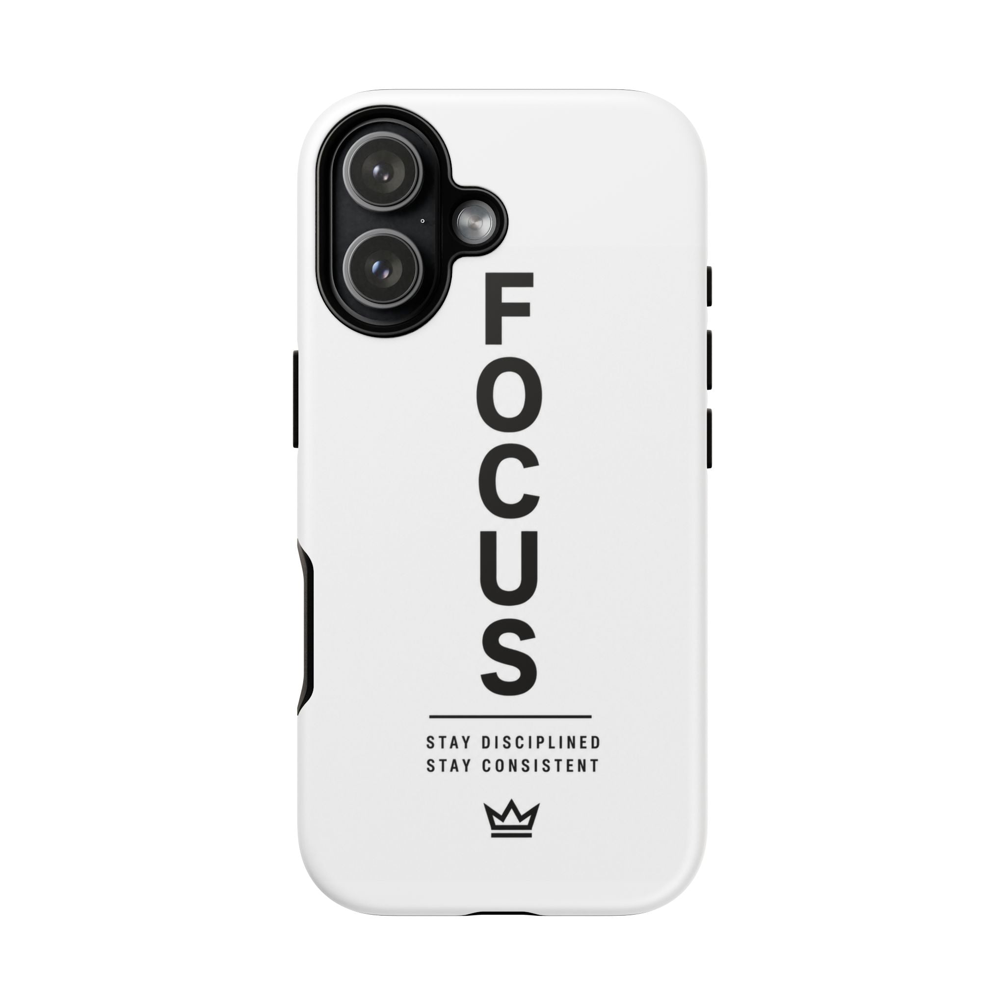 FOCUS Phone Case — Minimalist Motivational iPhone Cover (“Stay Disciplined, Stay Consistent”)