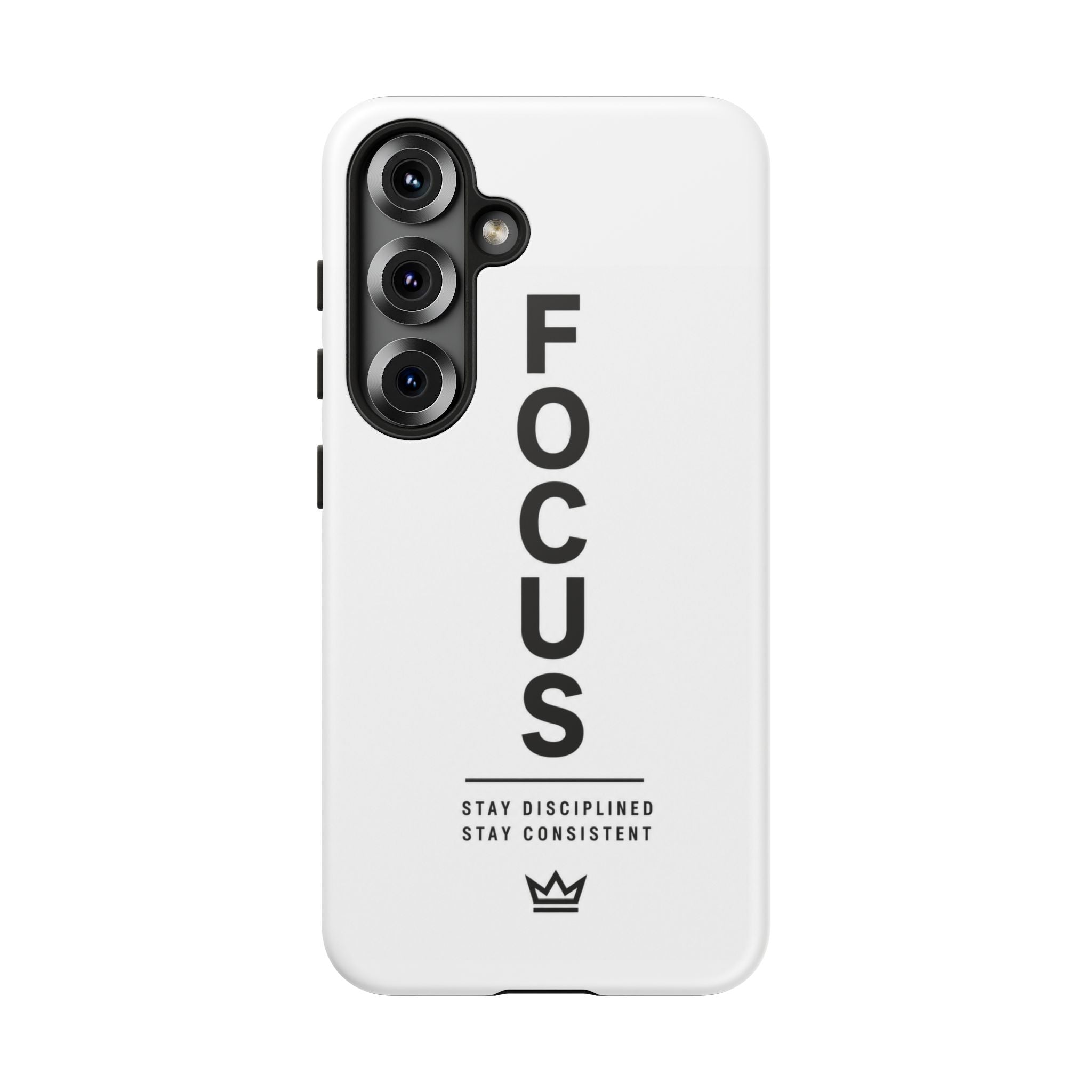 FOCUS Phone Case — Minimalist Motivational iPhone Cover (“Stay Disciplined, Stay Consistent”)