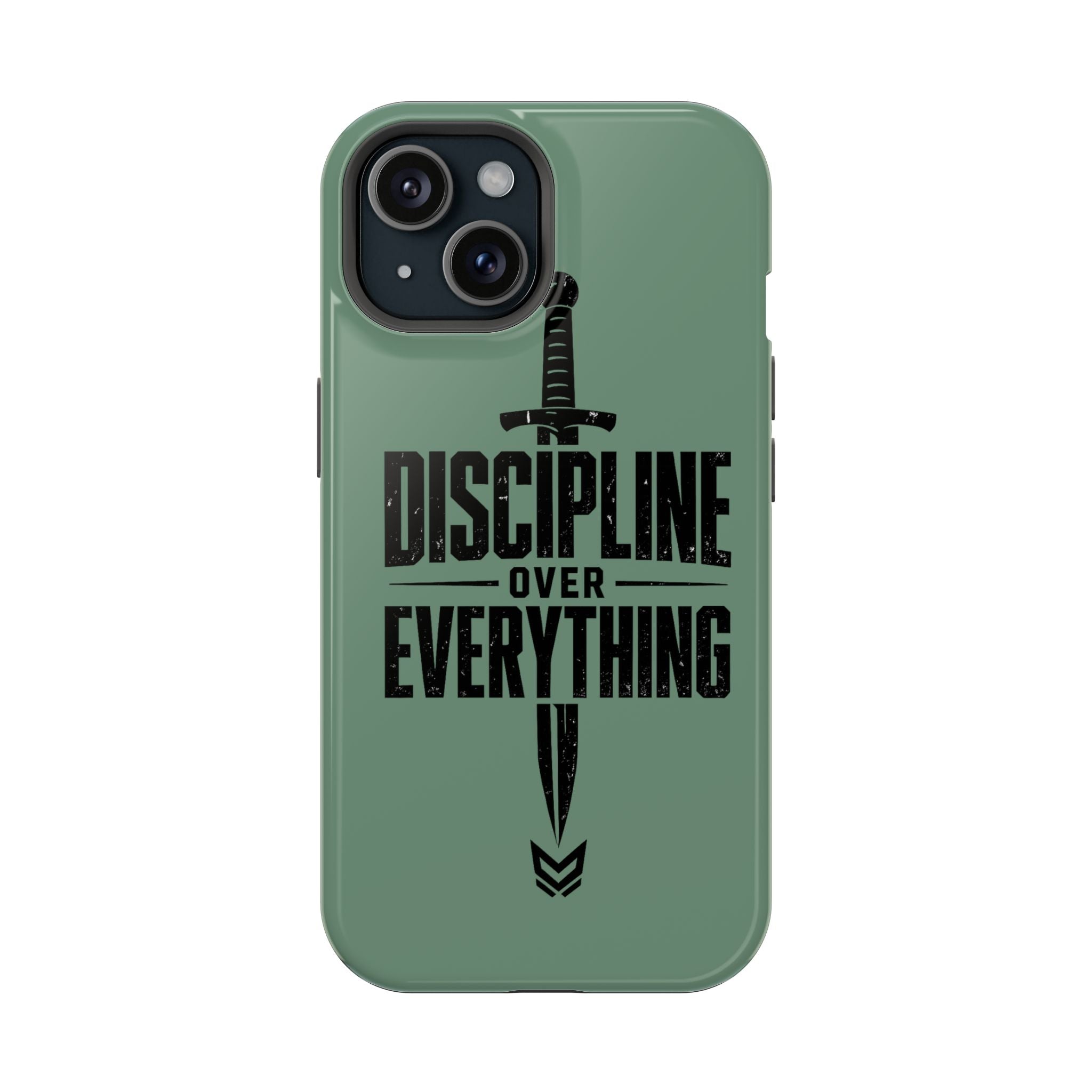 Phone Case — "Discipline Over Everything" Military Green Impact-Resistant Case