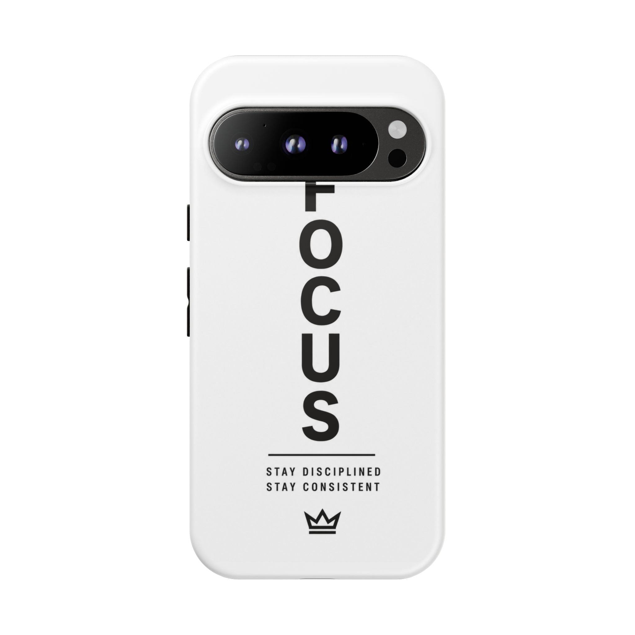 FOCUS Phone Case — Minimalist Motivational iPhone Cover (“Stay Disciplined, Stay Consistent”)