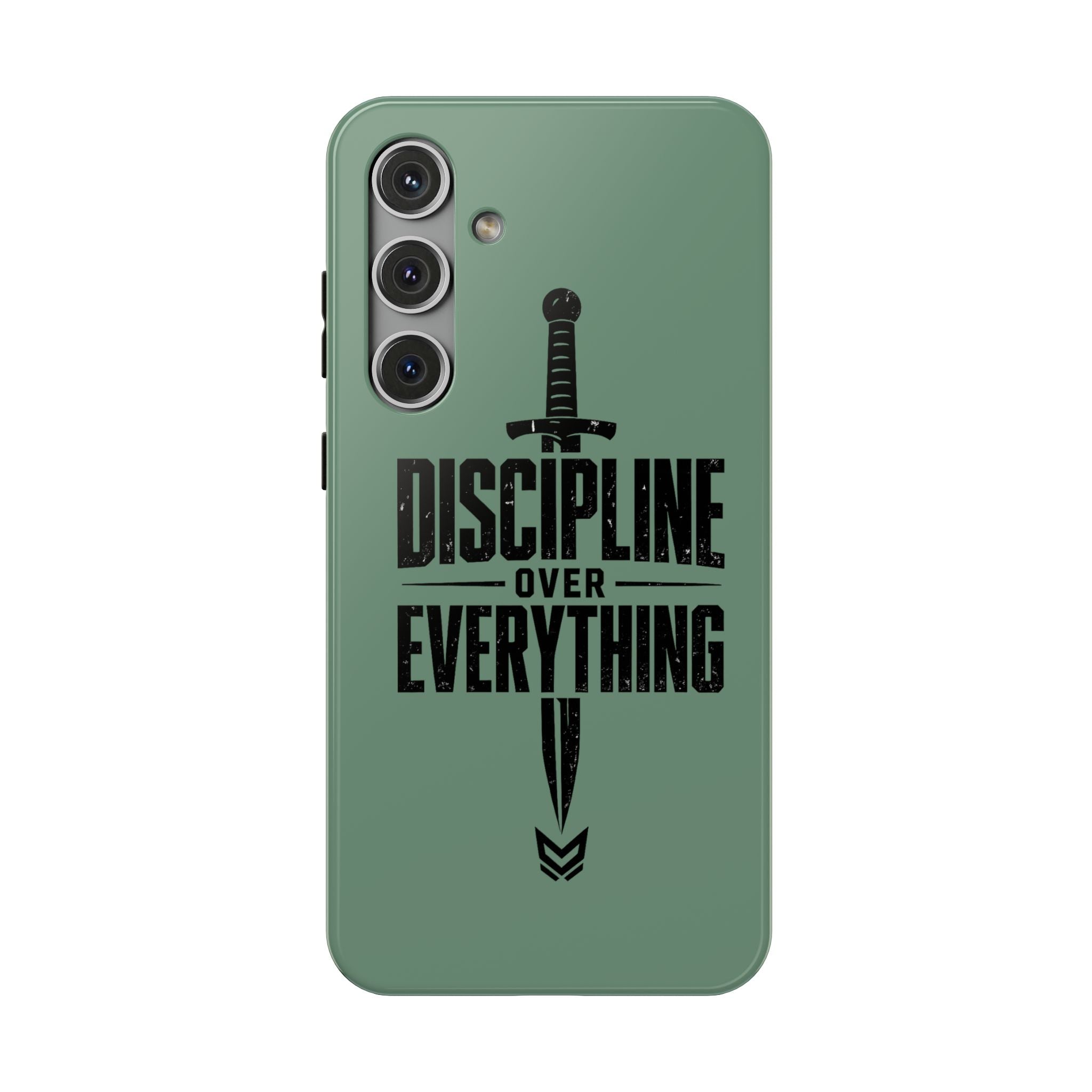 Phone Case — "Discipline Over Everything" Military Green Impact-Resistant Case