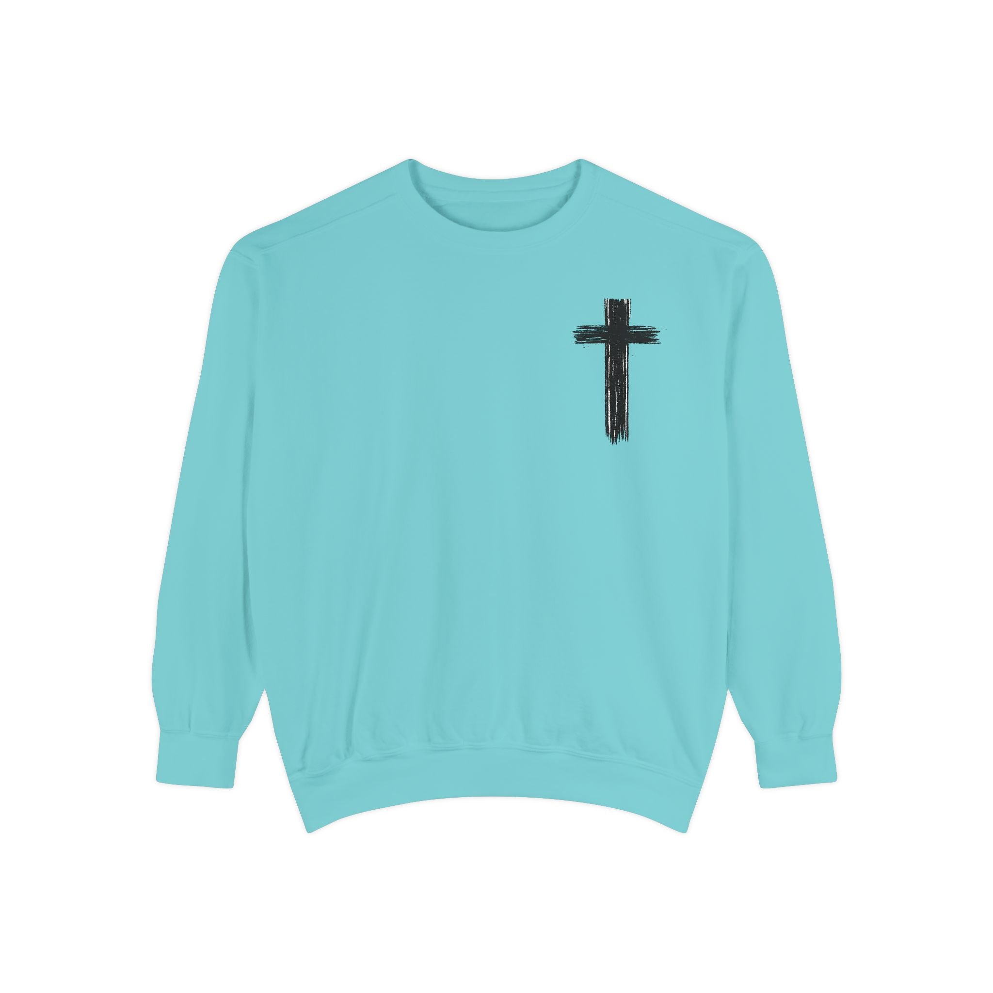 Faith Over Fear Sweatshirt — 'God Is Bigger' Christian Cross Pullover
