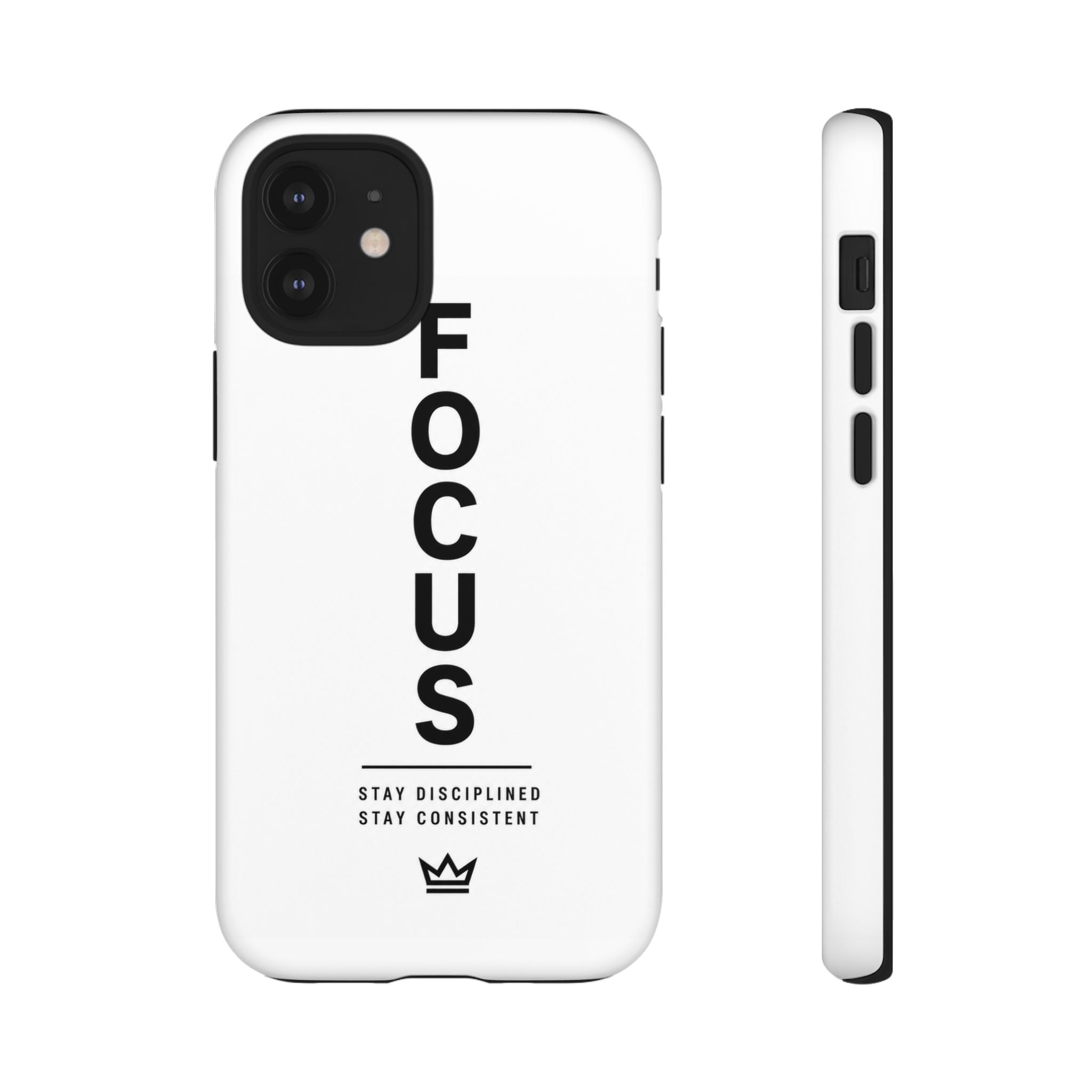 FOCUS Phone Case — Minimalist Motivational iPhone Cover (“Stay Disciplined, Stay Consistent”)