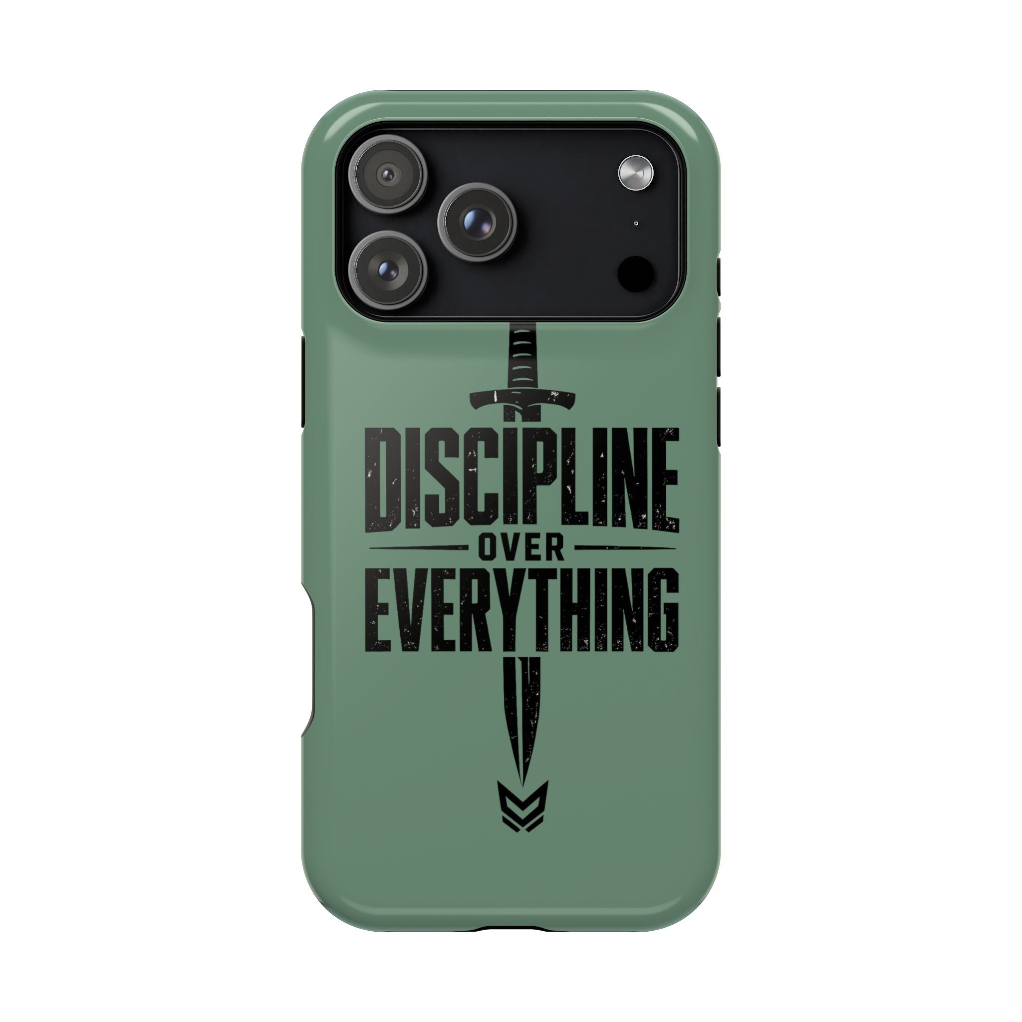 Phone Case — "Discipline Over Everything" Military Green Impact-Resistant Case