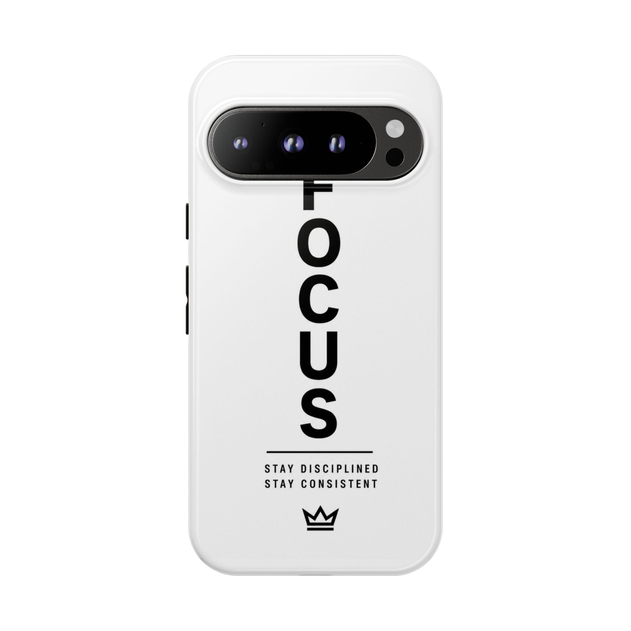 FOCUS Phone Case — Minimalist Motivational iPhone Cover (“Stay Disciplined, Stay Consistent”)