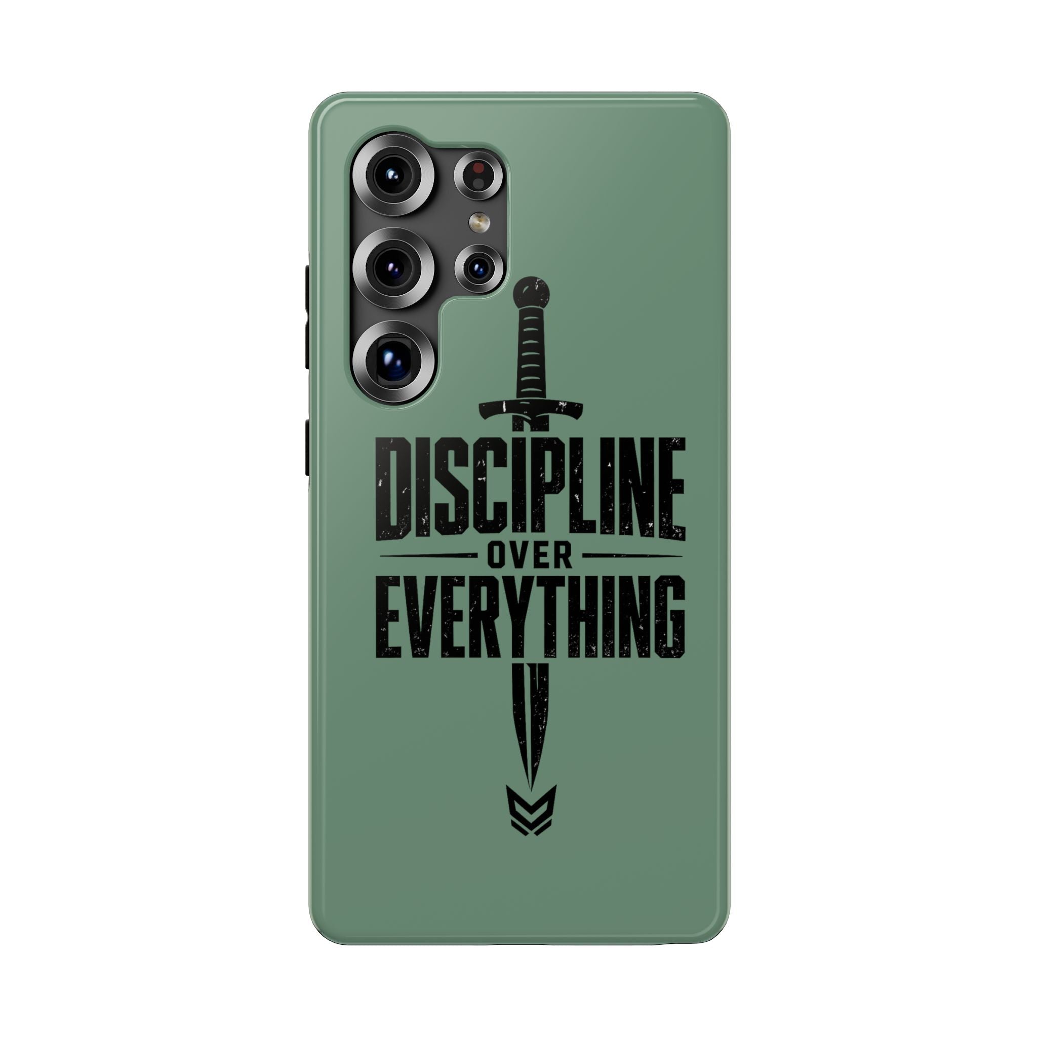 Phone Case — "Discipline Over Everything" Military Green Impact-Resistant Case