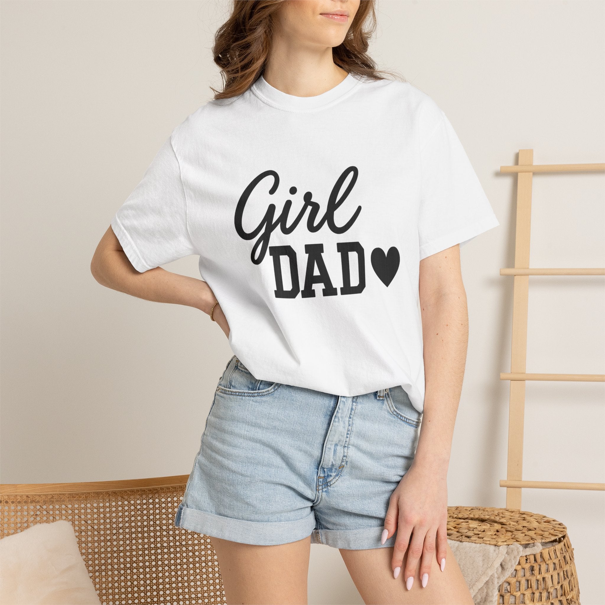 Girl Dad T-Shirt — Heart Graphic Tee for Fathers, Father's Day Gift