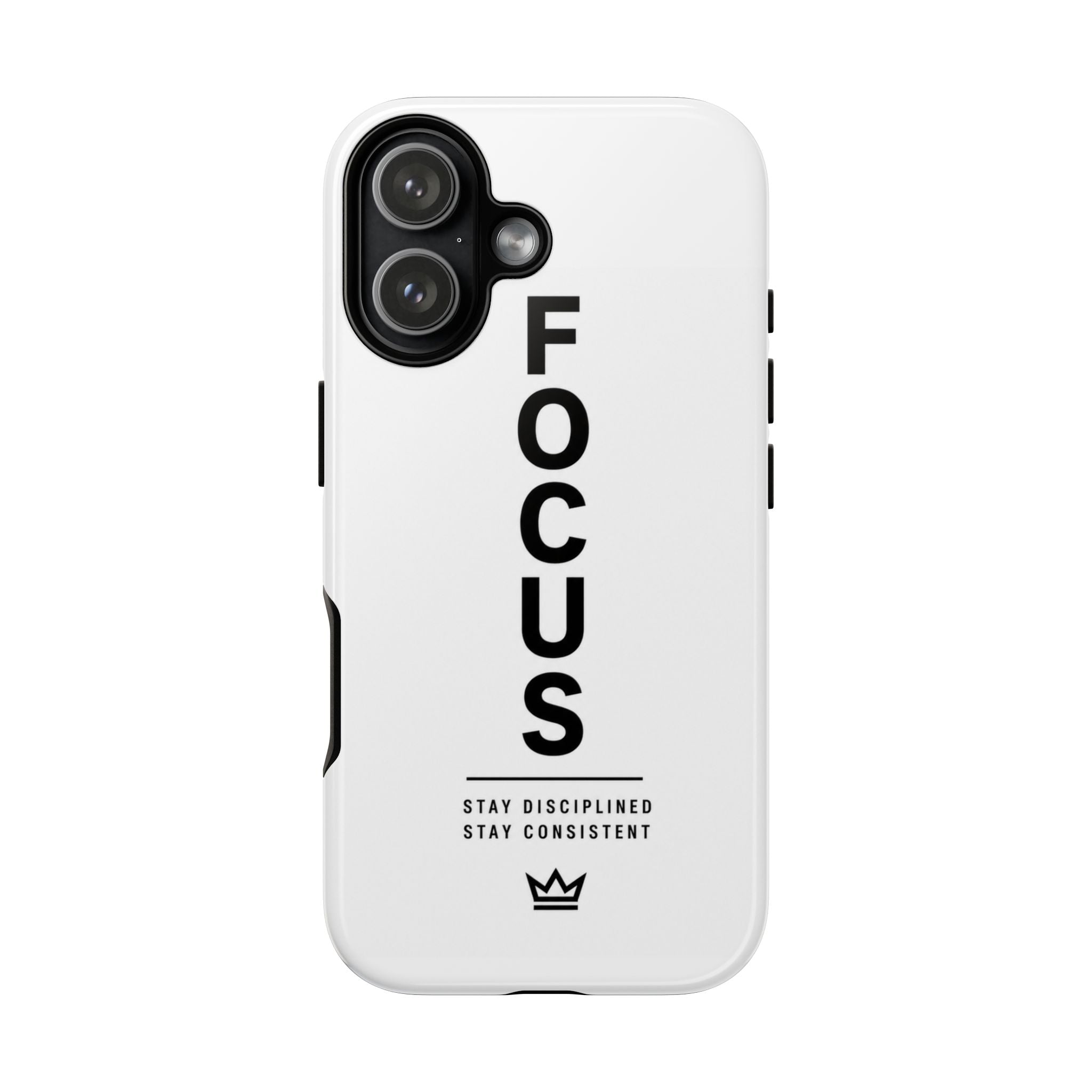 FOCUS Phone Case — Minimalist Motivational iPhone Cover (“Stay Disciplined, Stay Consistent”)