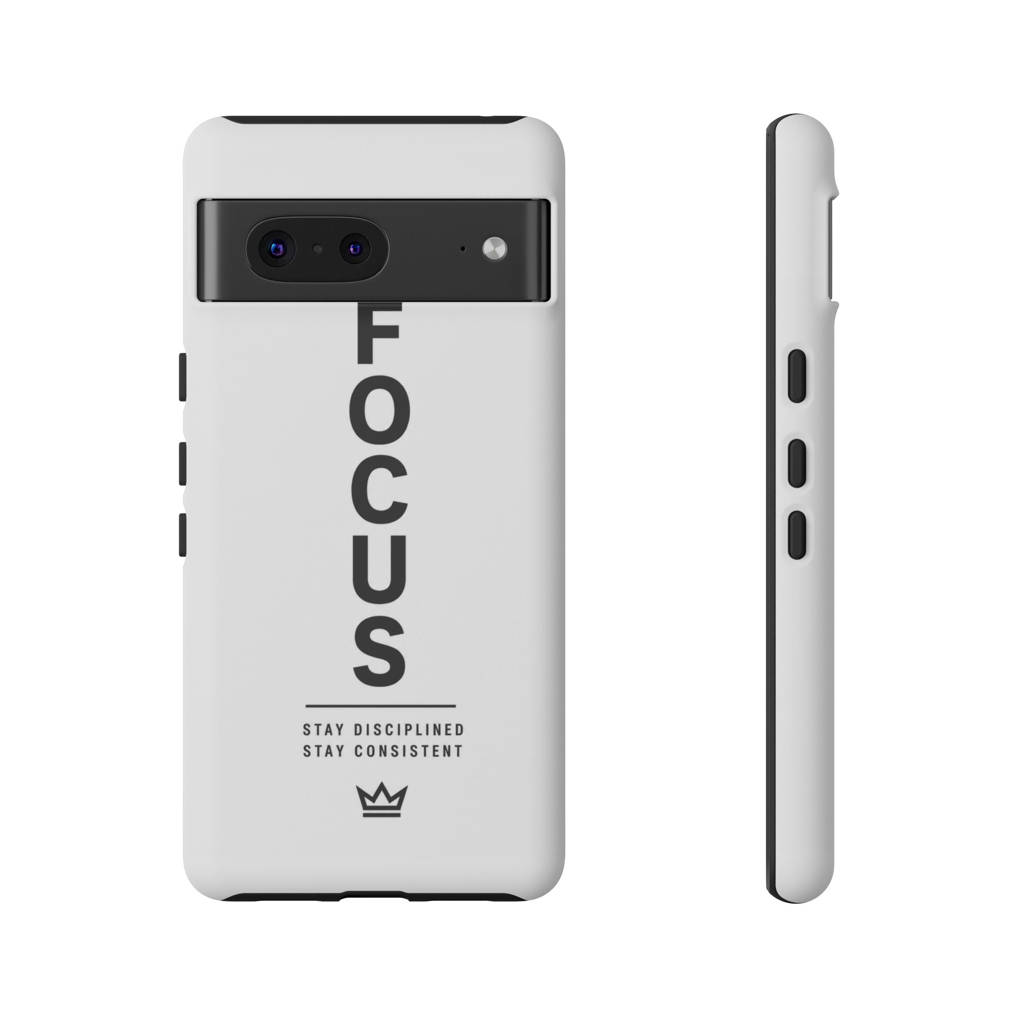 FOCUS Phone Case — Minimalist Motivational iPhone Cover (“Stay Disciplined, Stay Consistent”)
