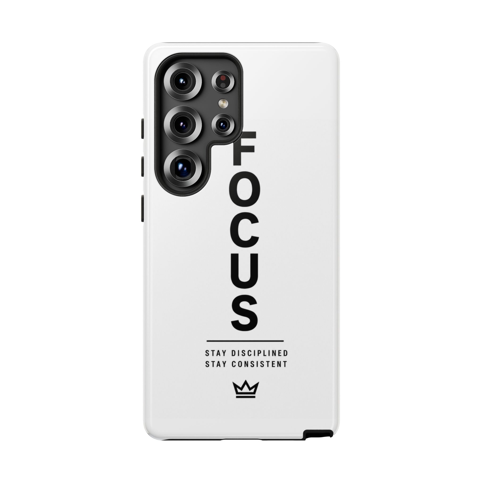 FOCUS Phone Case — Minimalist Motivational iPhone Cover (“Stay Disciplined, Stay Consistent”)