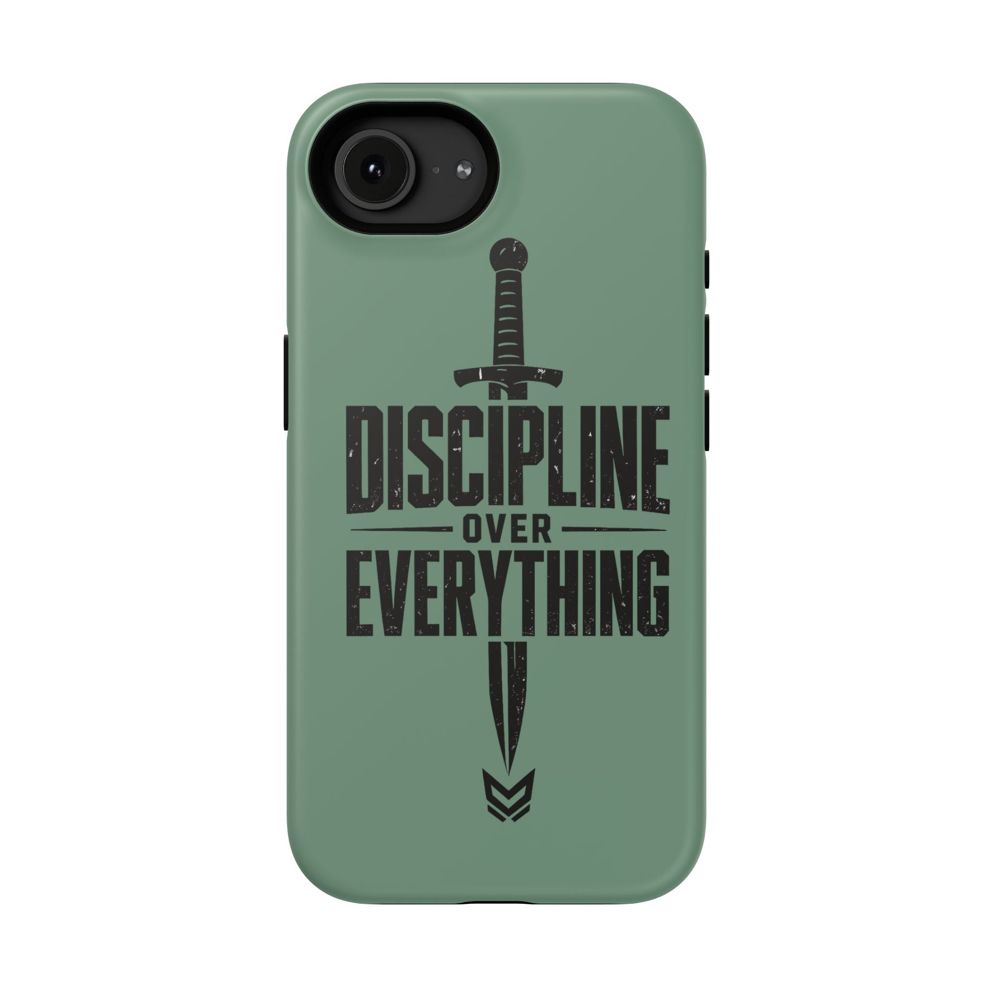 Phone Case — "Discipline Over Everything" Military Green Impact-Resistant Case