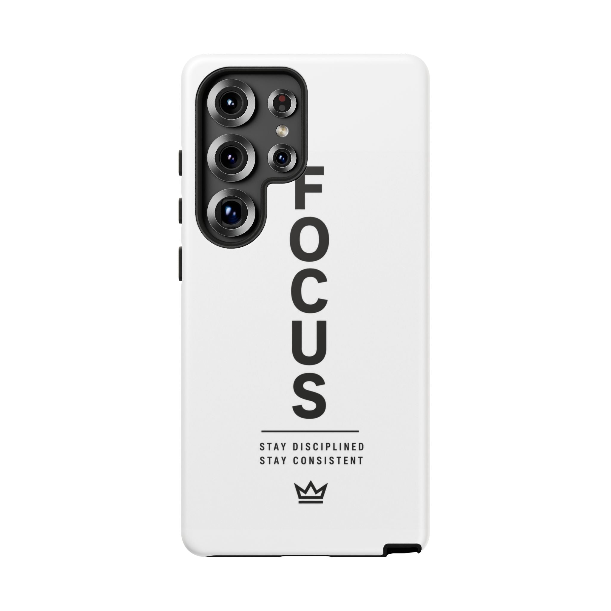 FOCUS Phone Case — Minimalist Motivational iPhone Cover (“Stay Disciplined, Stay Consistent”)
