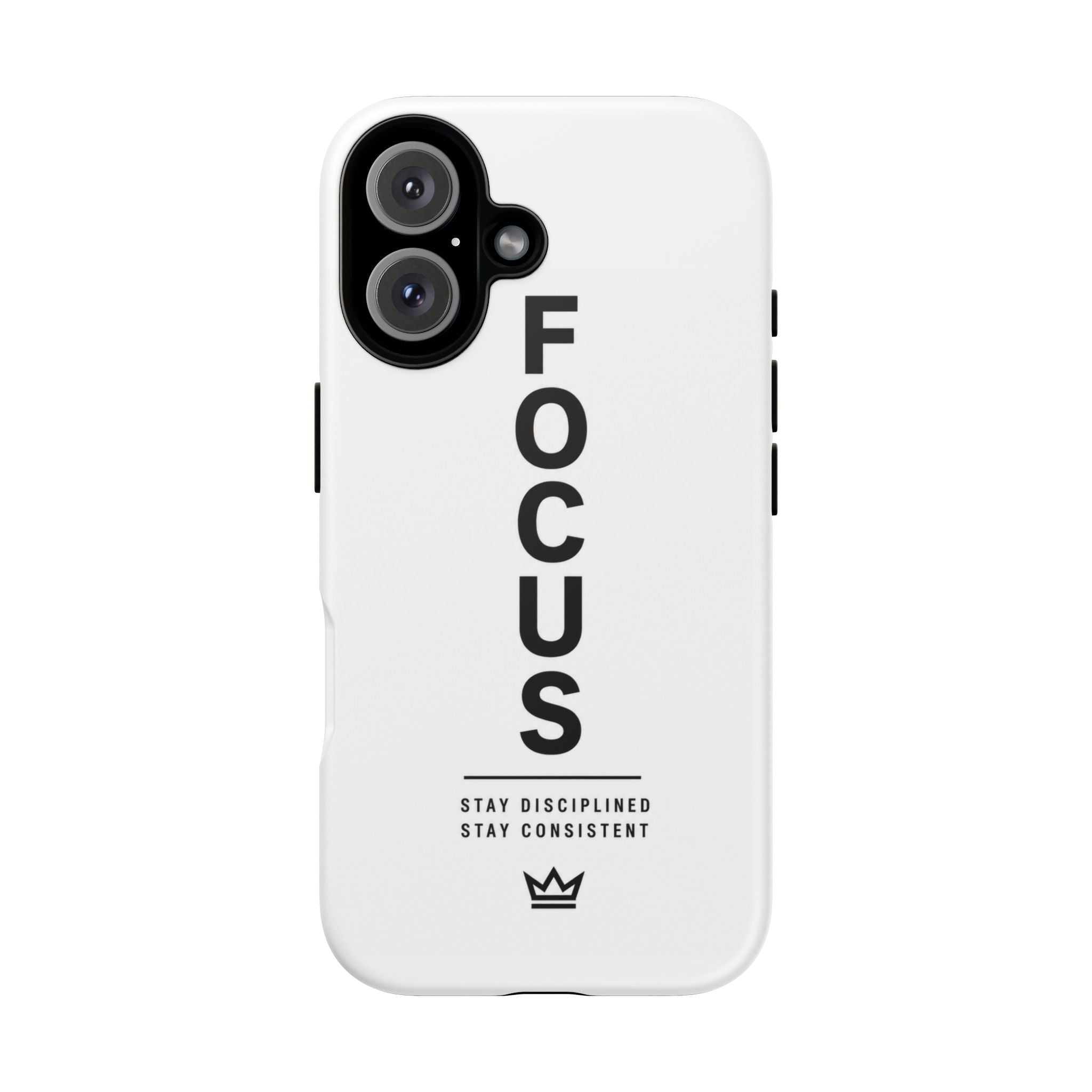 FOCUS Phone Case — Minimalist Motivational iPhone Cover (“Stay Disciplined, Stay Consistent”)