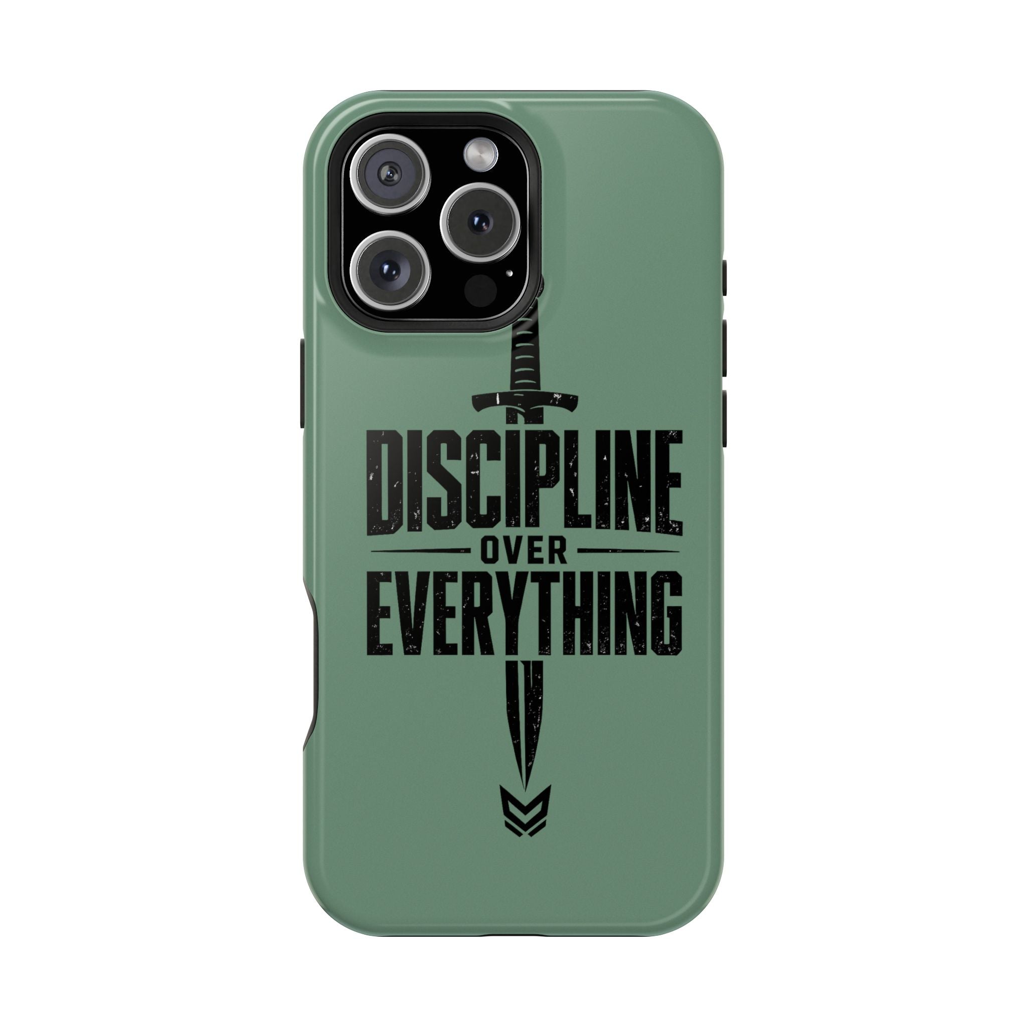 Phone Case — "Discipline Over Everything" Military Green Impact-Resistant Case