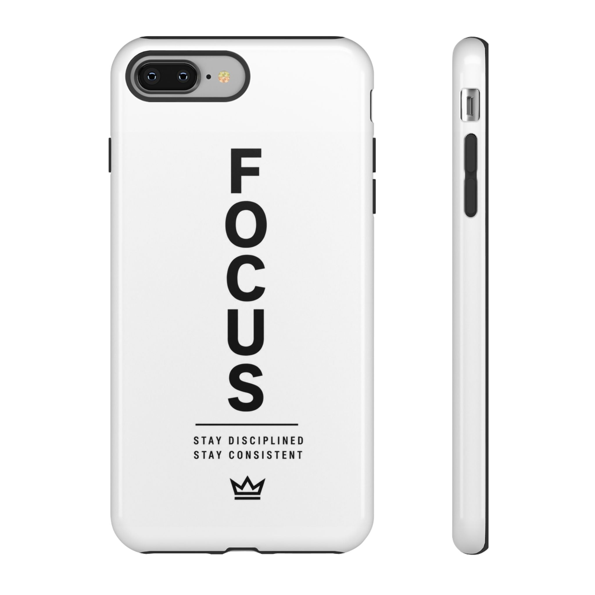 FOCUS Phone Case — Minimalist Motivational iPhone Cover (“Stay Disciplined, Stay Consistent”)