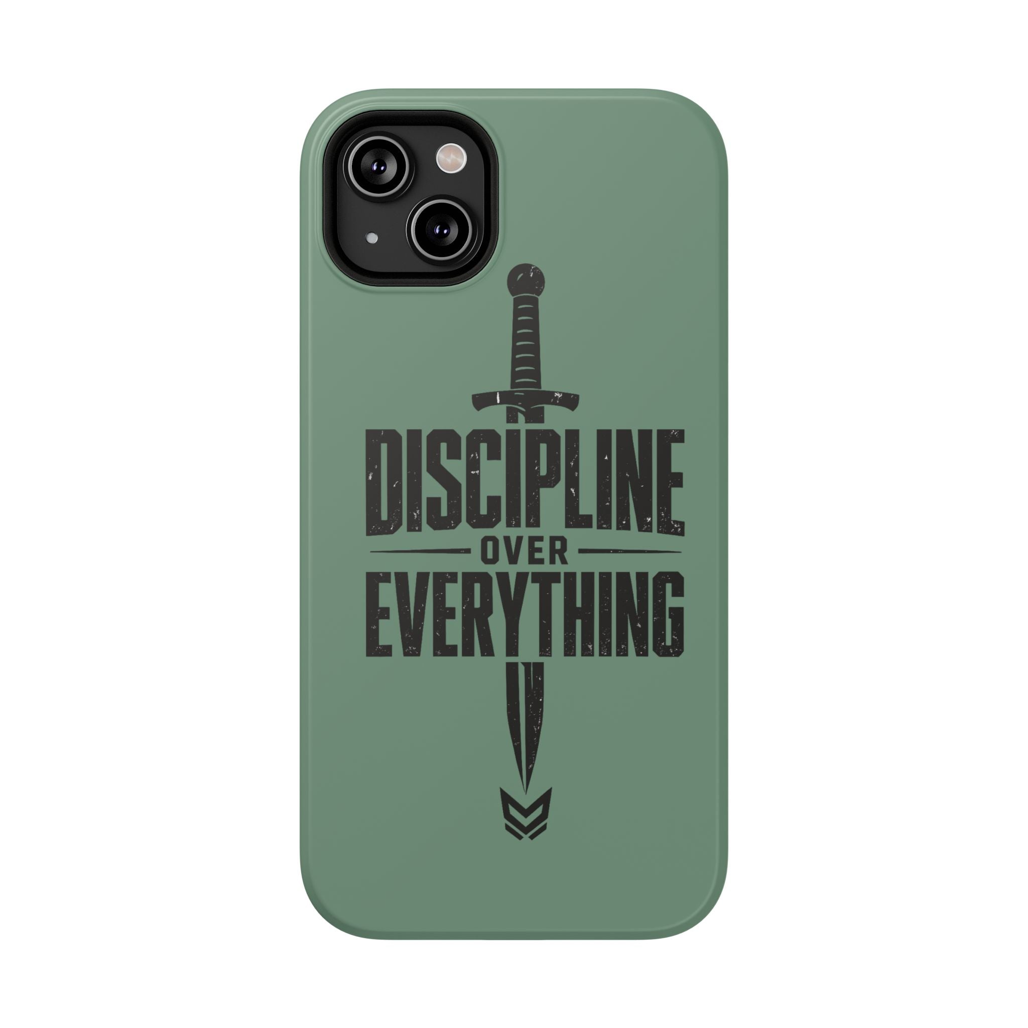 Phone Case — "Discipline Over Everything" Military Green Impact-Resistant Case