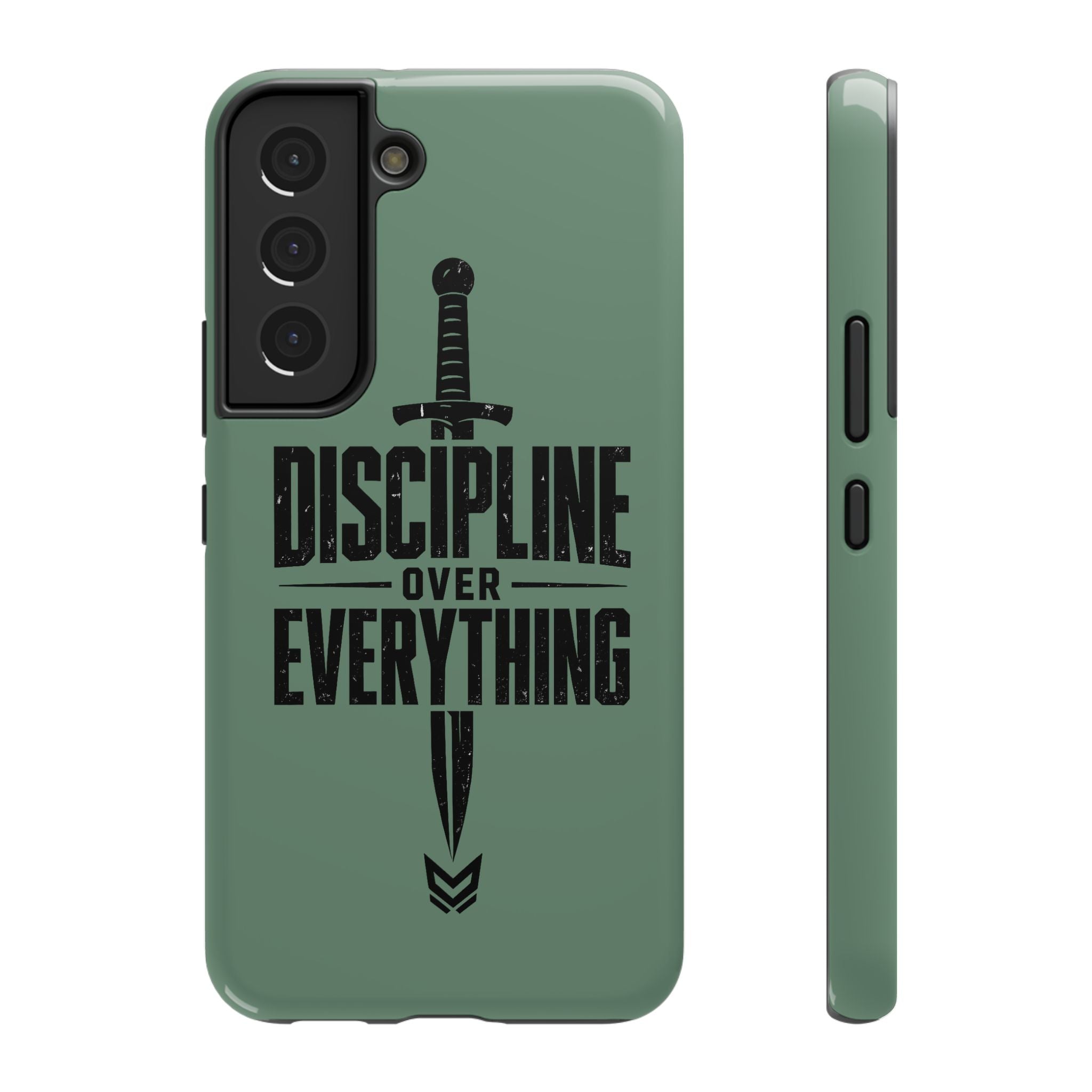 Phone Case — "Discipline Over Everything" Military Green Impact-Resistant Case