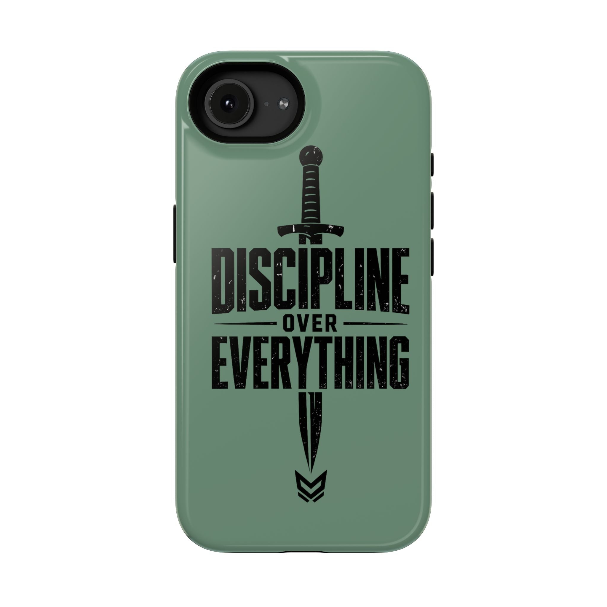 Phone Case — "Discipline Over Everything" Military Green Impact-Resistant Case
