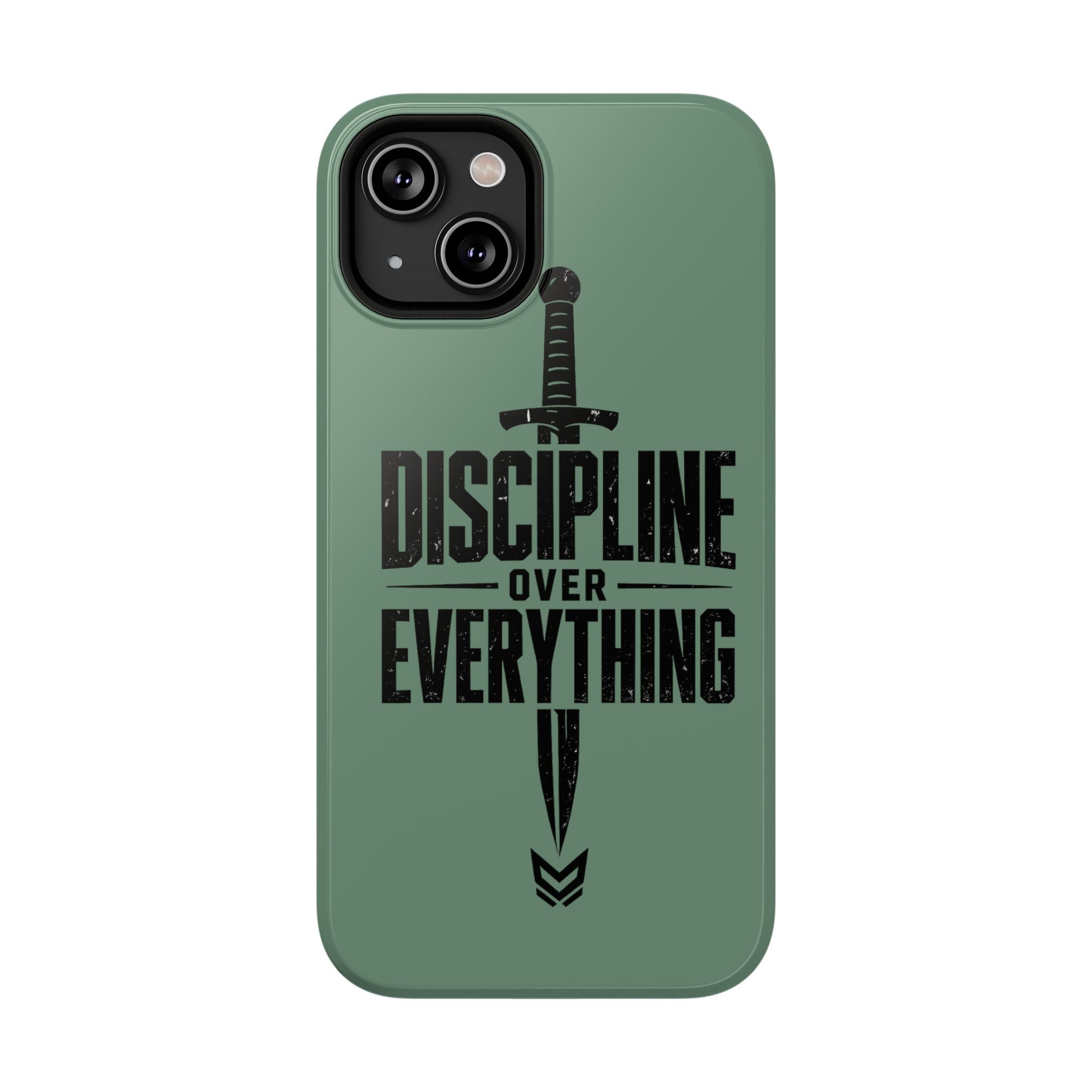 Phone Case — "Discipline Over Everything" Military Green Impact-Resistant Case