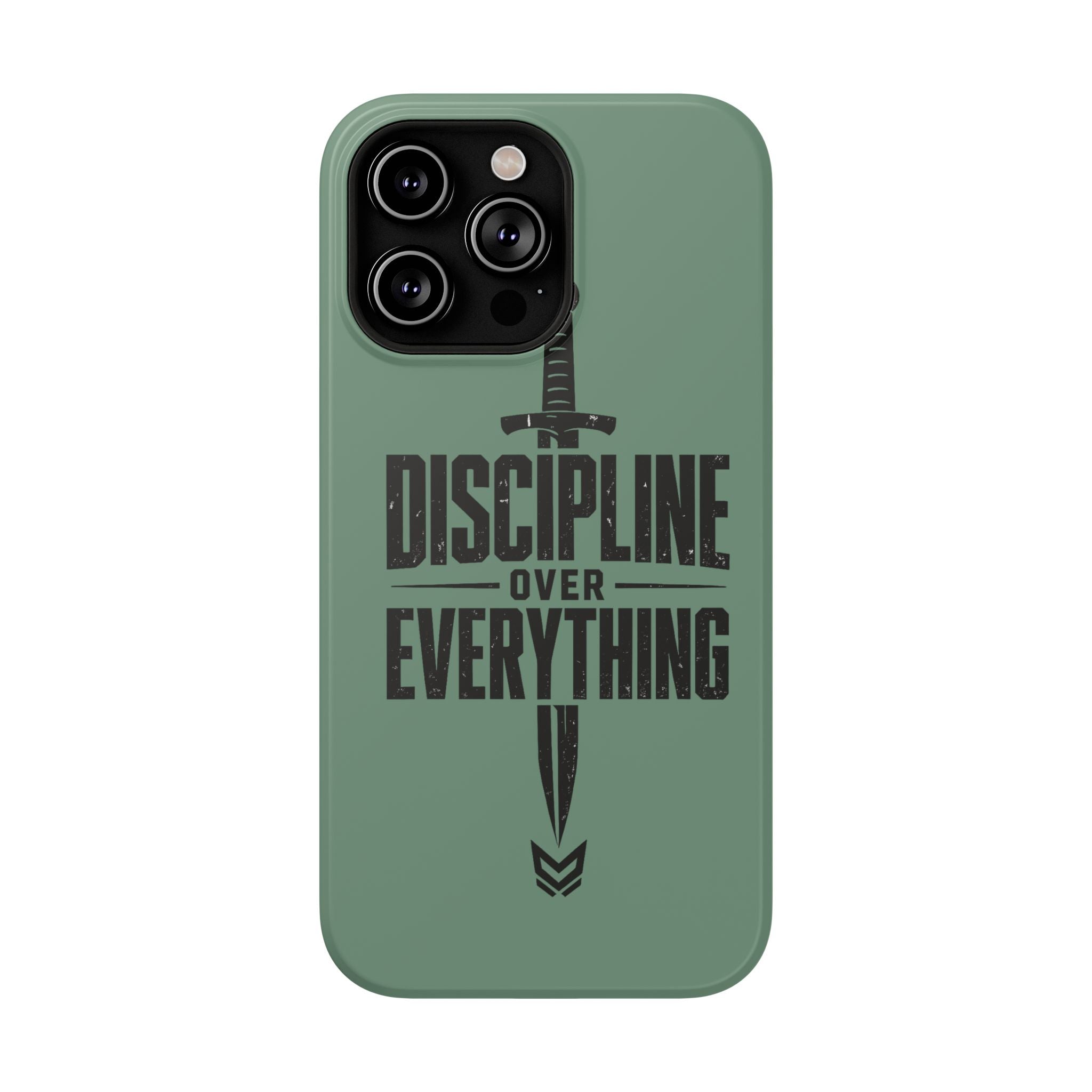 Phone Case — "Discipline Over Everything" Military Green Impact-Resistant Case