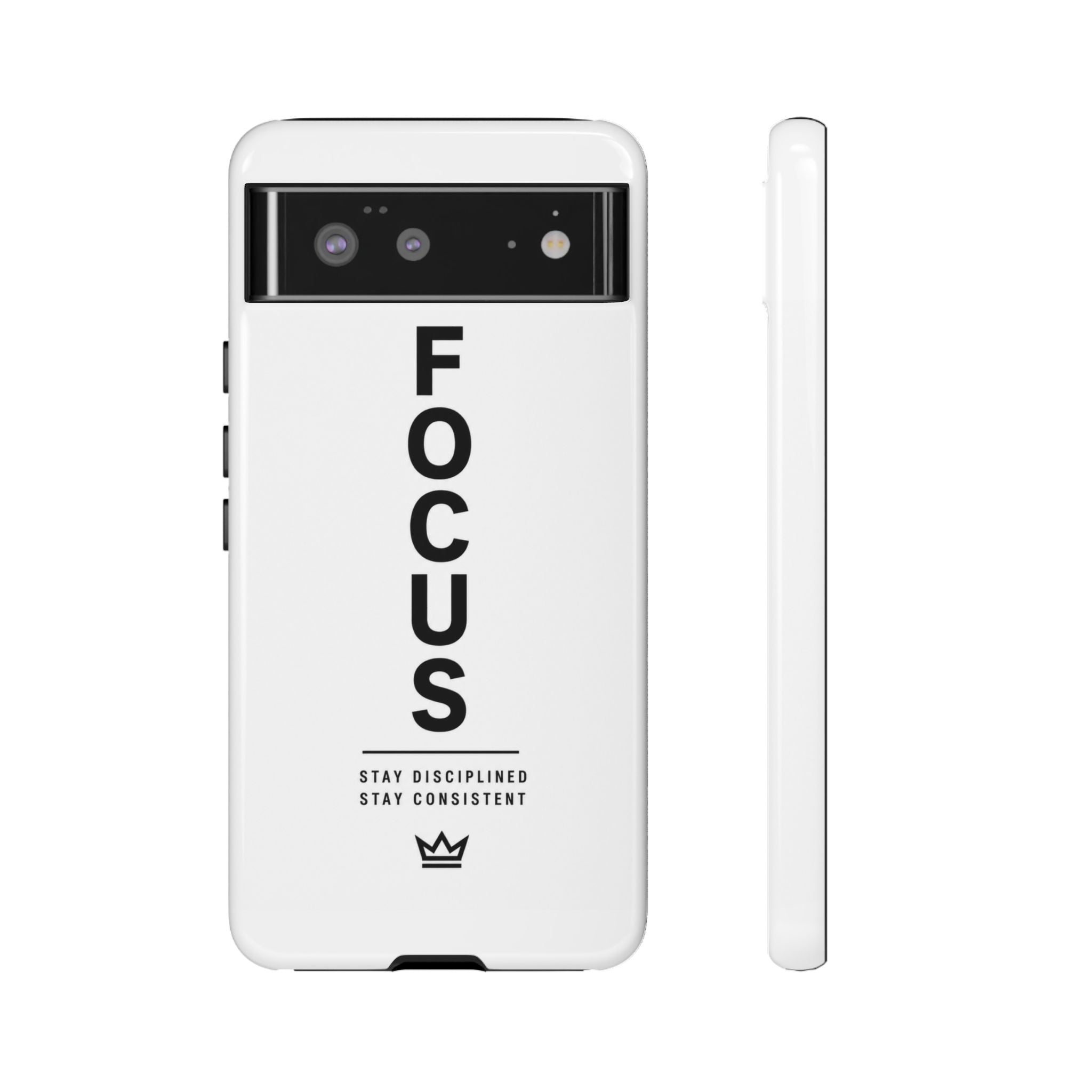 FOCUS Phone Case — Minimalist Motivational iPhone Cover (“Stay Disciplined, Stay Consistent”)