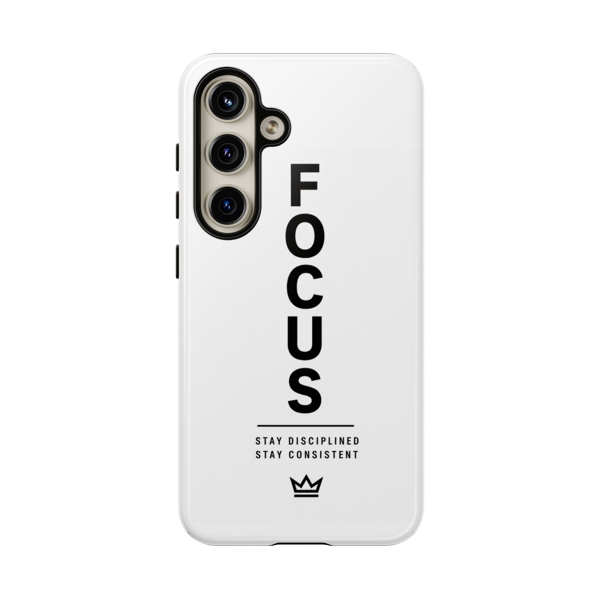 FOCUS Phone Case — Minimalist Motivational iPhone Cover (“Stay Disciplined, Stay Consistent”)
