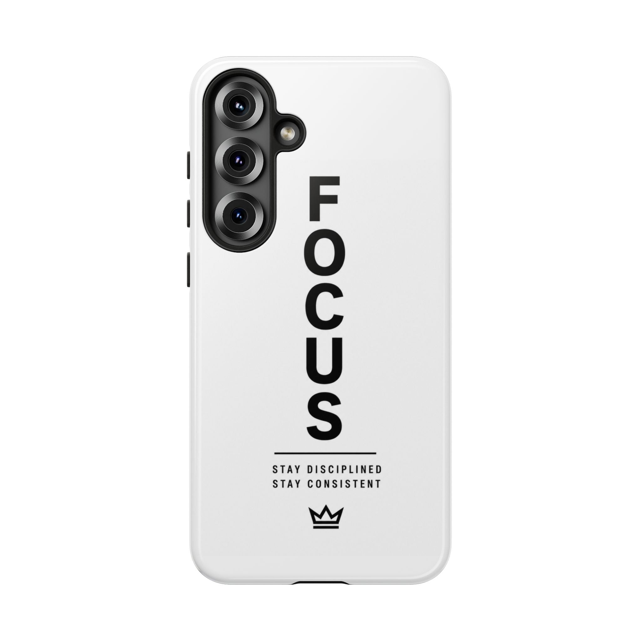 FOCUS Phone Case — Minimalist Motivational iPhone Cover (“Stay Disciplined, Stay Consistent”)