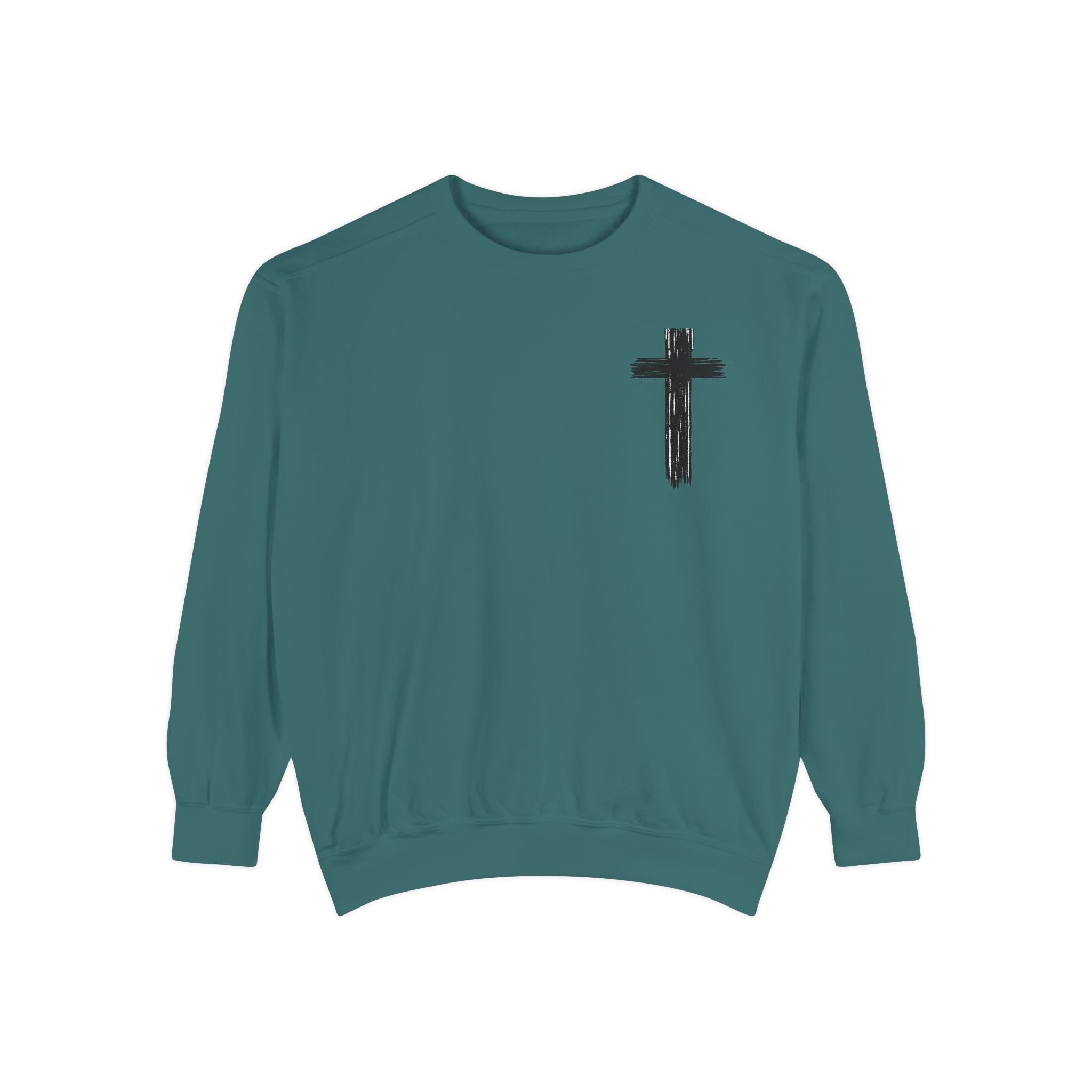 Faith Over Fear Sweatshirt — 'God Is Bigger' Christian Cross Pullover