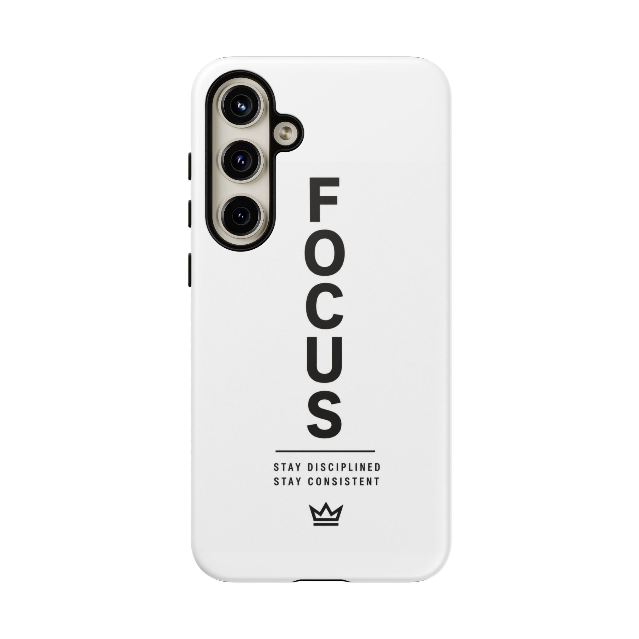 FOCUS Phone Case — Minimalist Motivational iPhone Cover (“Stay Disciplined, Stay Consistent”)