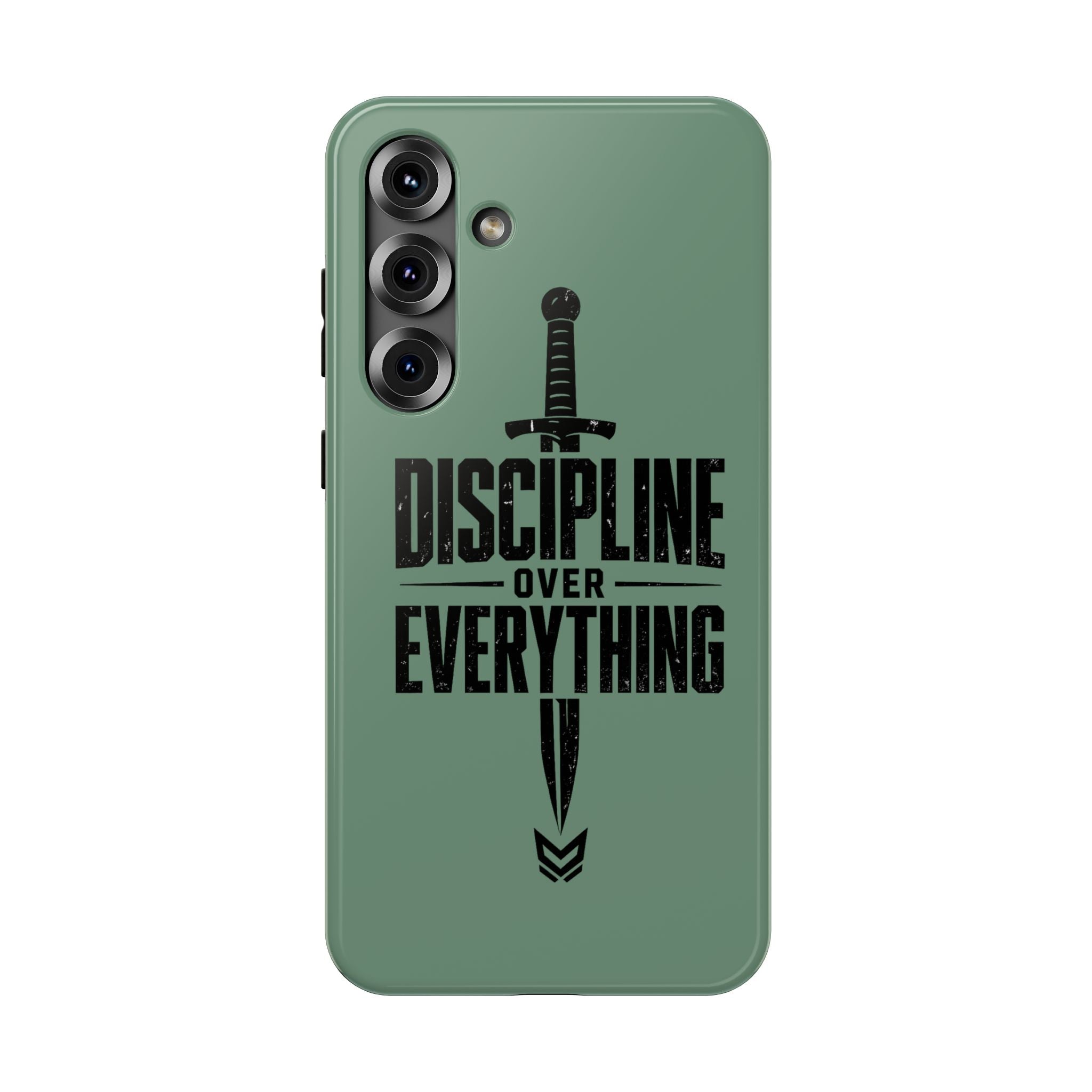 Phone Case — "Discipline Over Everything" Military Green Impact-Resistant Case