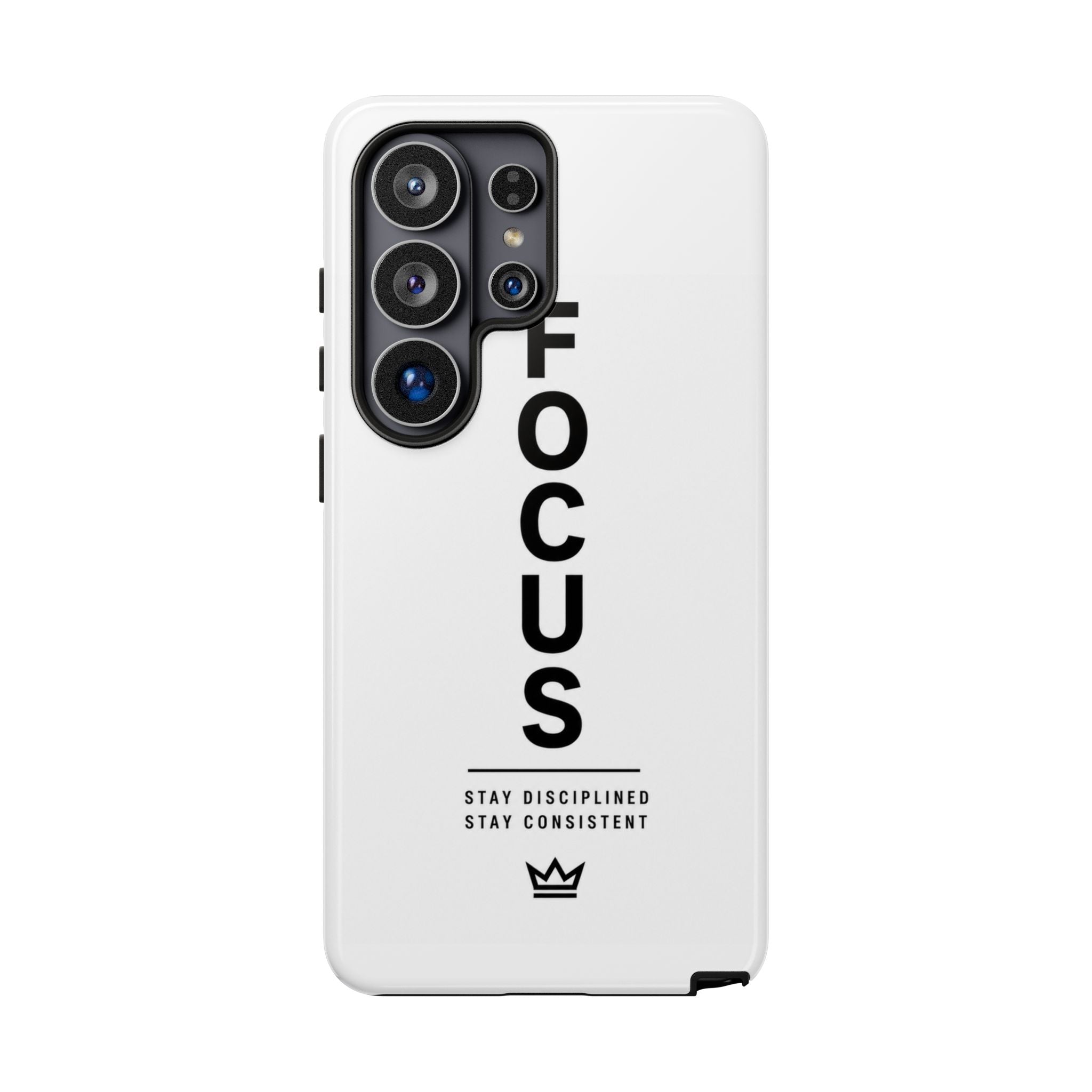 FOCUS Phone Case — Minimalist Motivational iPhone Cover (“Stay Disciplined, Stay Consistent”)