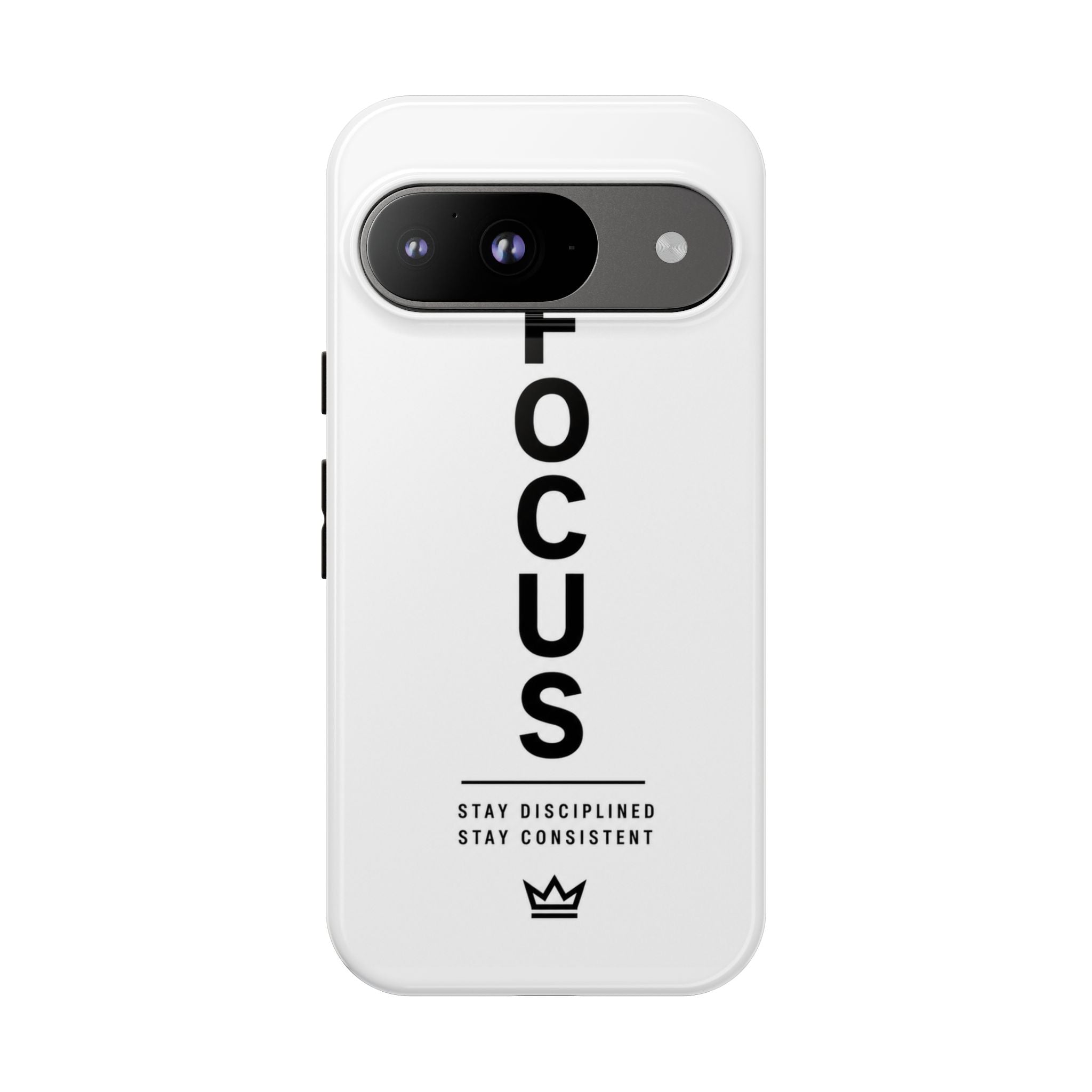 FOCUS Phone Case — Minimalist Motivational iPhone Cover (“Stay Disciplined, Stay Consistent”)