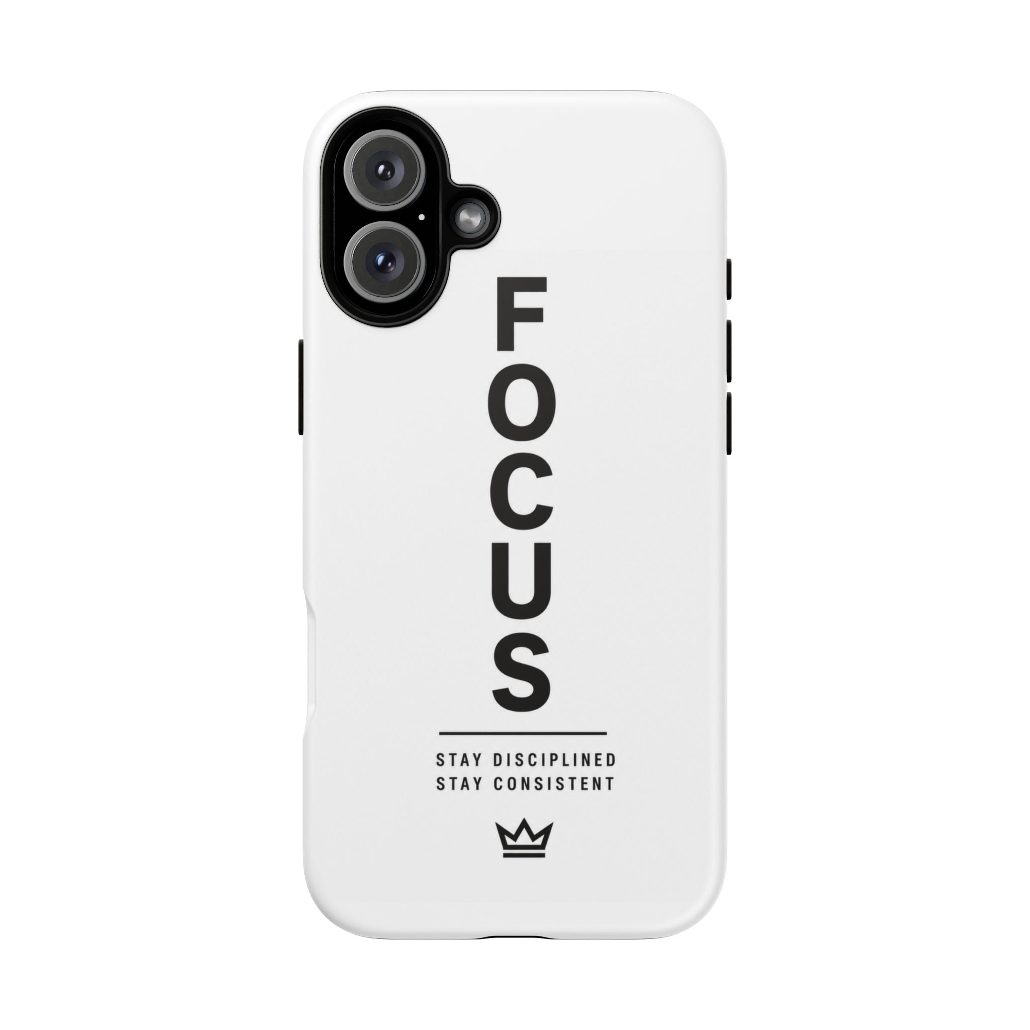FOCUS Phone Case — Minimalist Motivational iPhone Cover (“Stay Disciplined, Stay Consistent”)