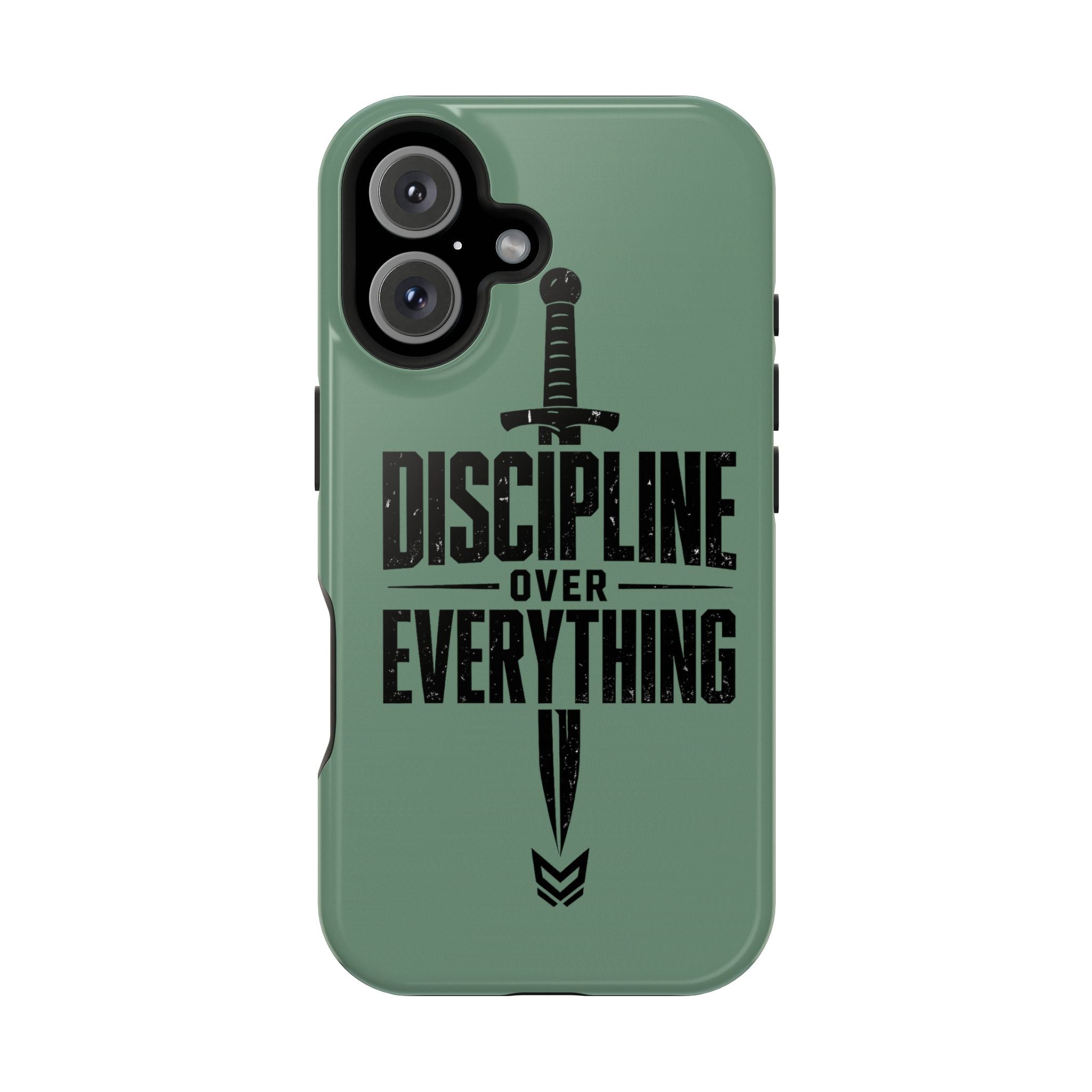 Phone Case — "Discipline Over Everything" Military Green Impact-Resistant Case