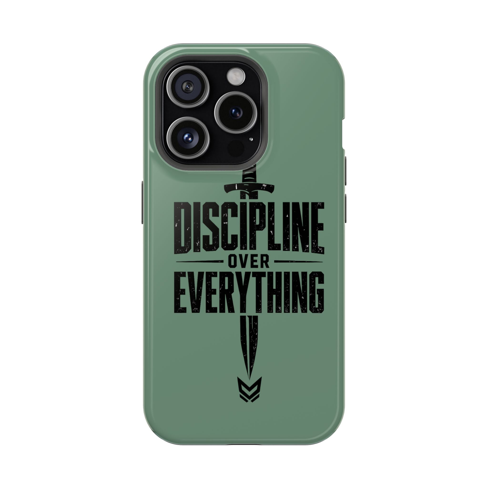 Phone Case — "Discipline Over Everything" Military Green Impact-Resistant Case