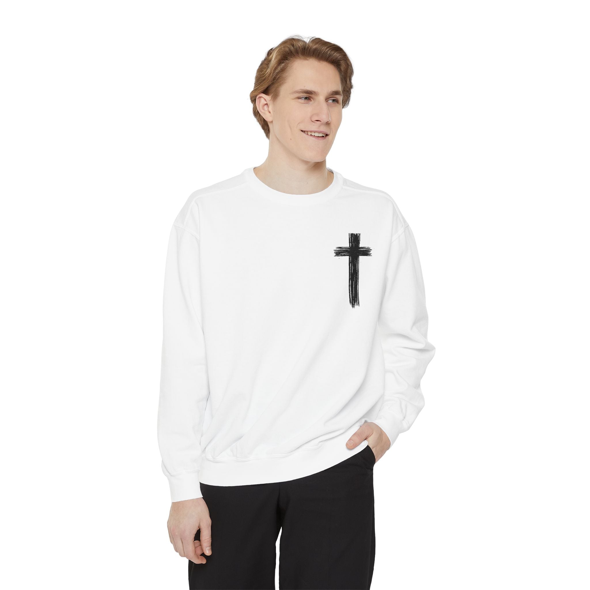 Faith Over Fear Sweatshirt — 'God Is Bigger' Christian Cross Pullover