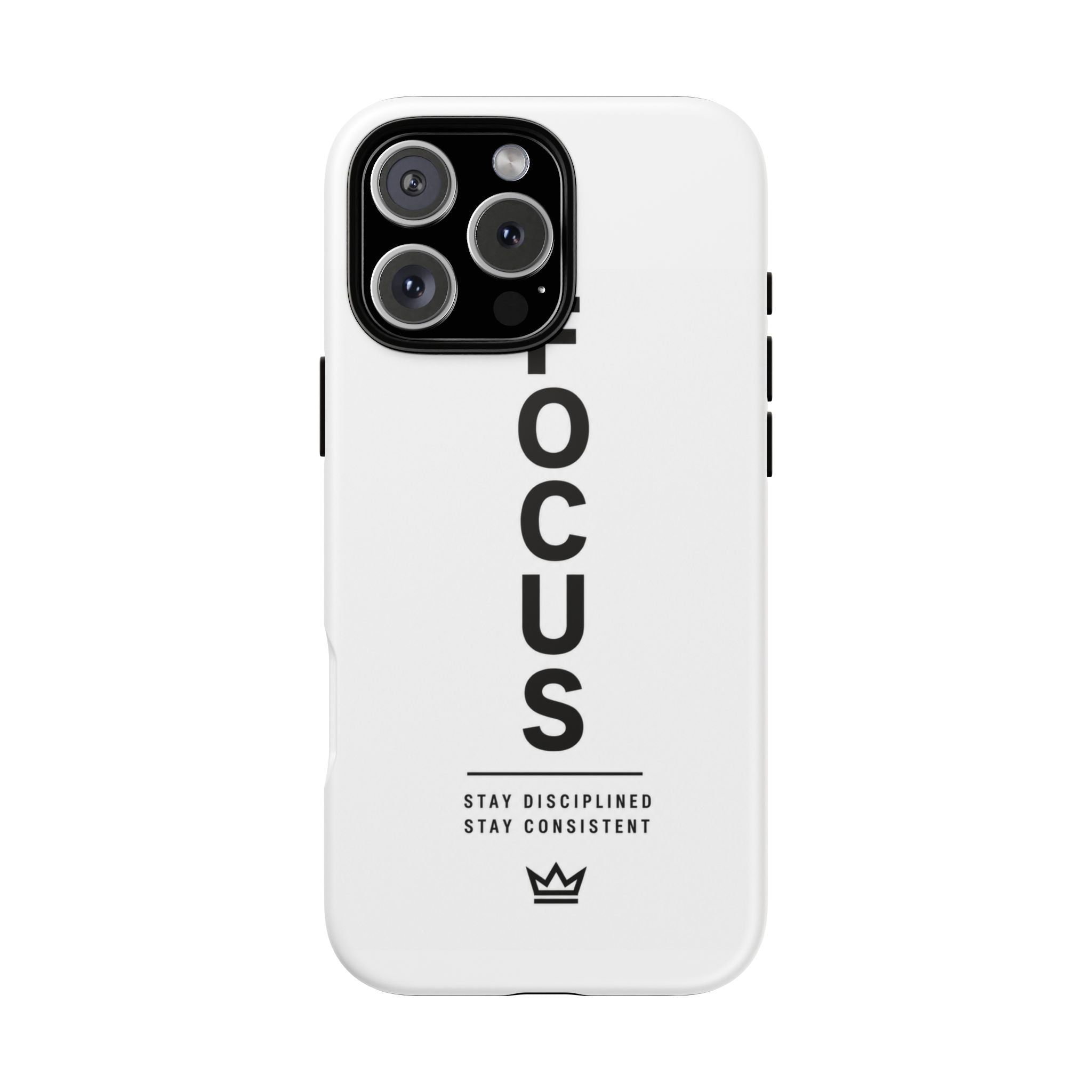 FOCUS Phone Case — Minimalist Motivational iPhone Cover (“Stay Disciplined, Stay Consistent”)