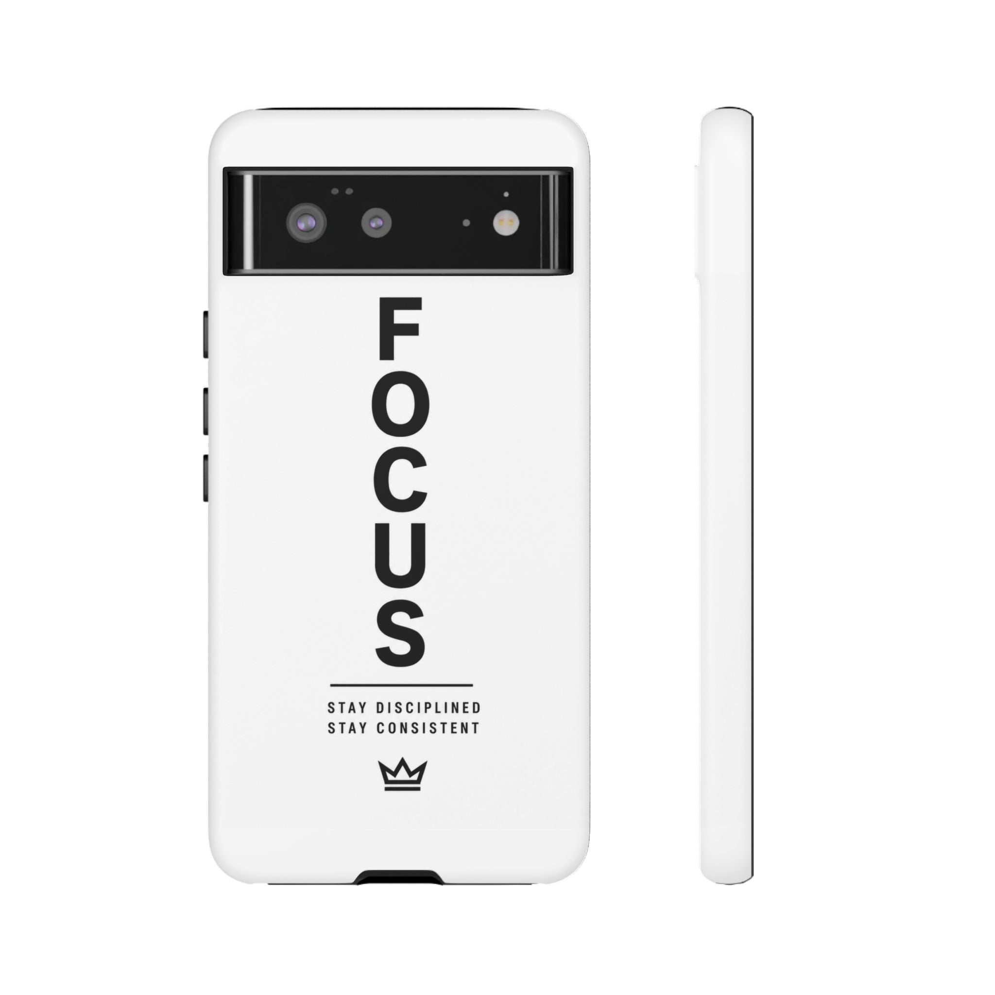 FOCUS Phone Case — Minimalist Motivational iPhone Cover (“Stay Disciplined, Stay Consistent”)