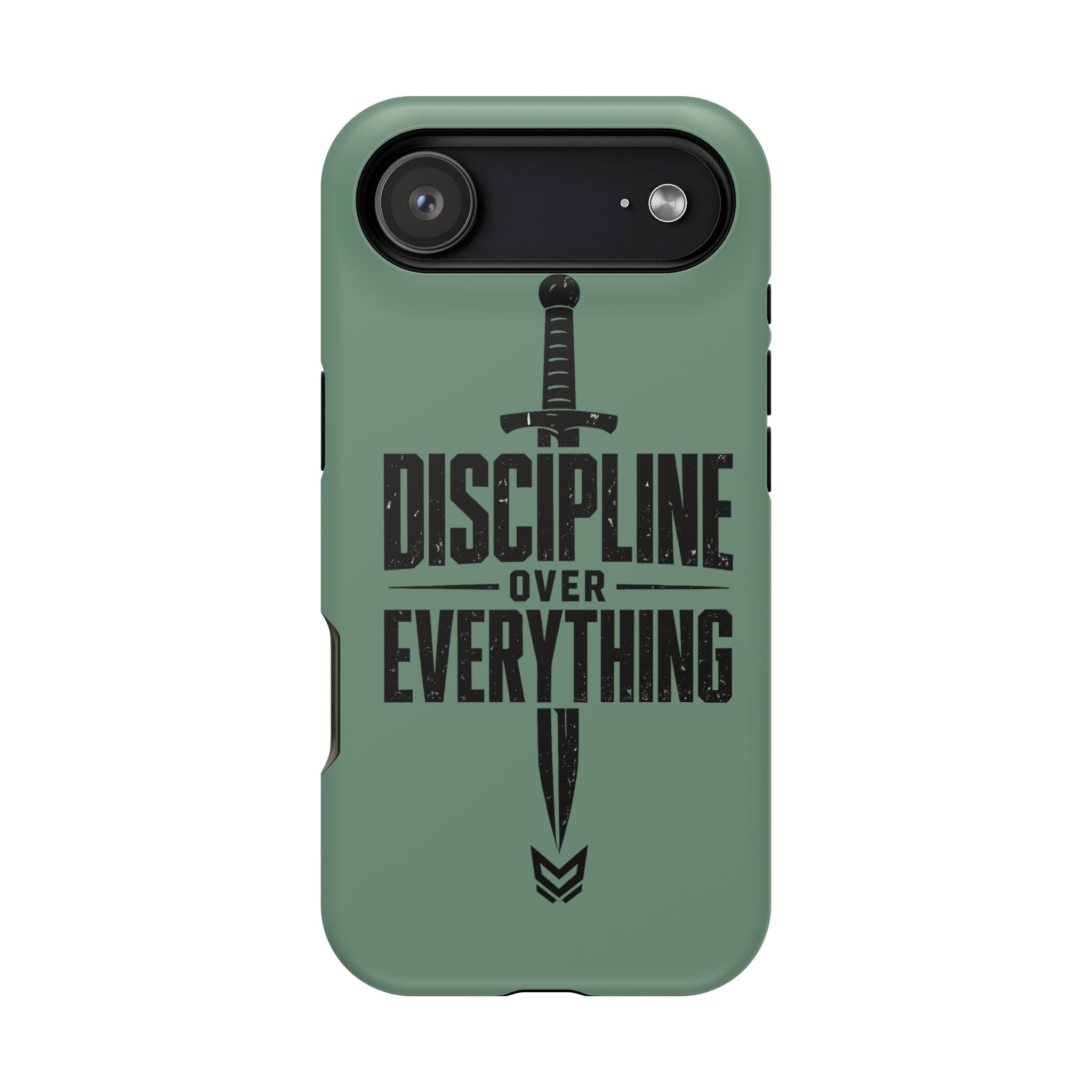 Phone Case — "Discipline Over Everything" Military Green Impact-Resistant Case