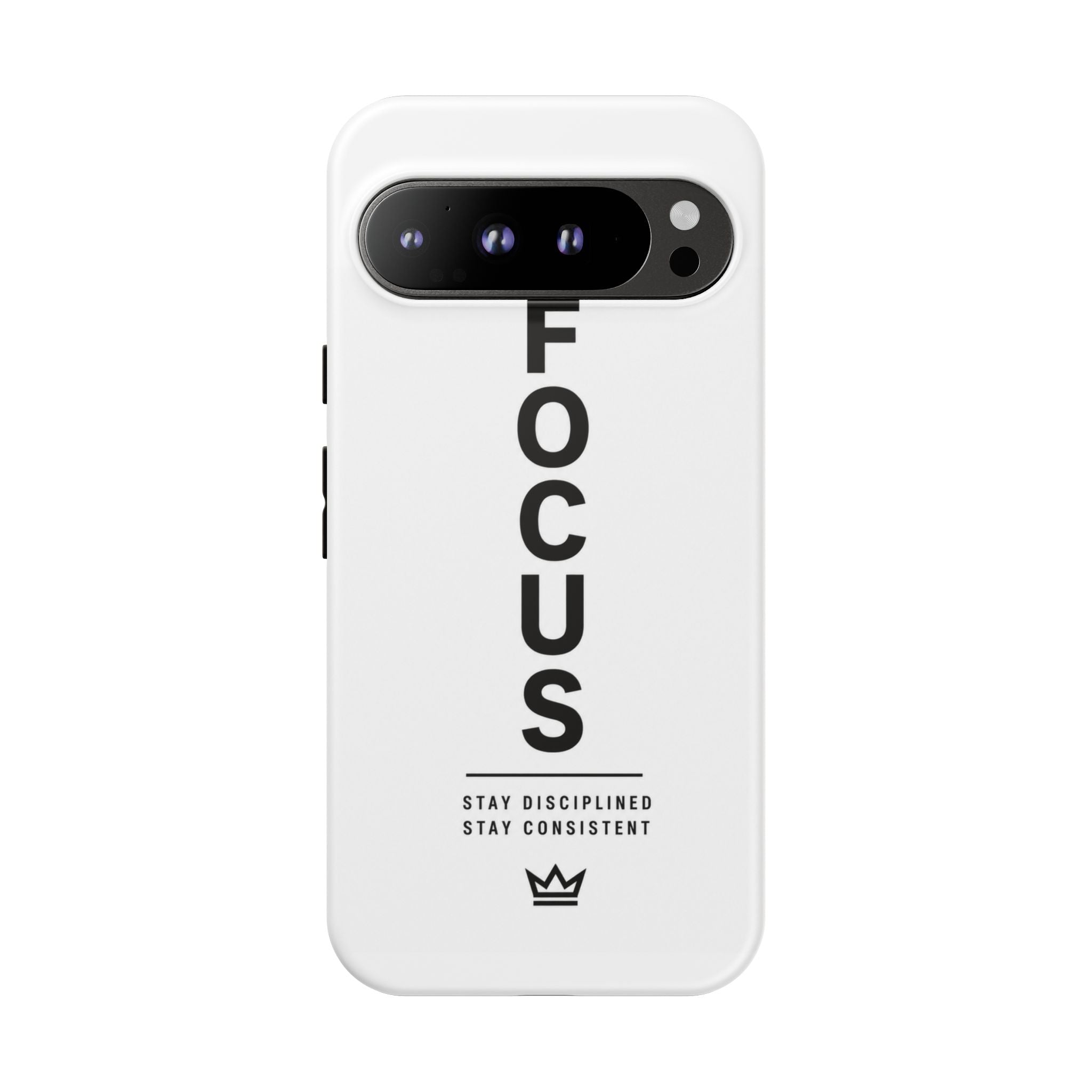 FOCUS Phone Case — Minimalist Motivational iPhone Cover (“Stay Disciplined, Stay Consistent”)