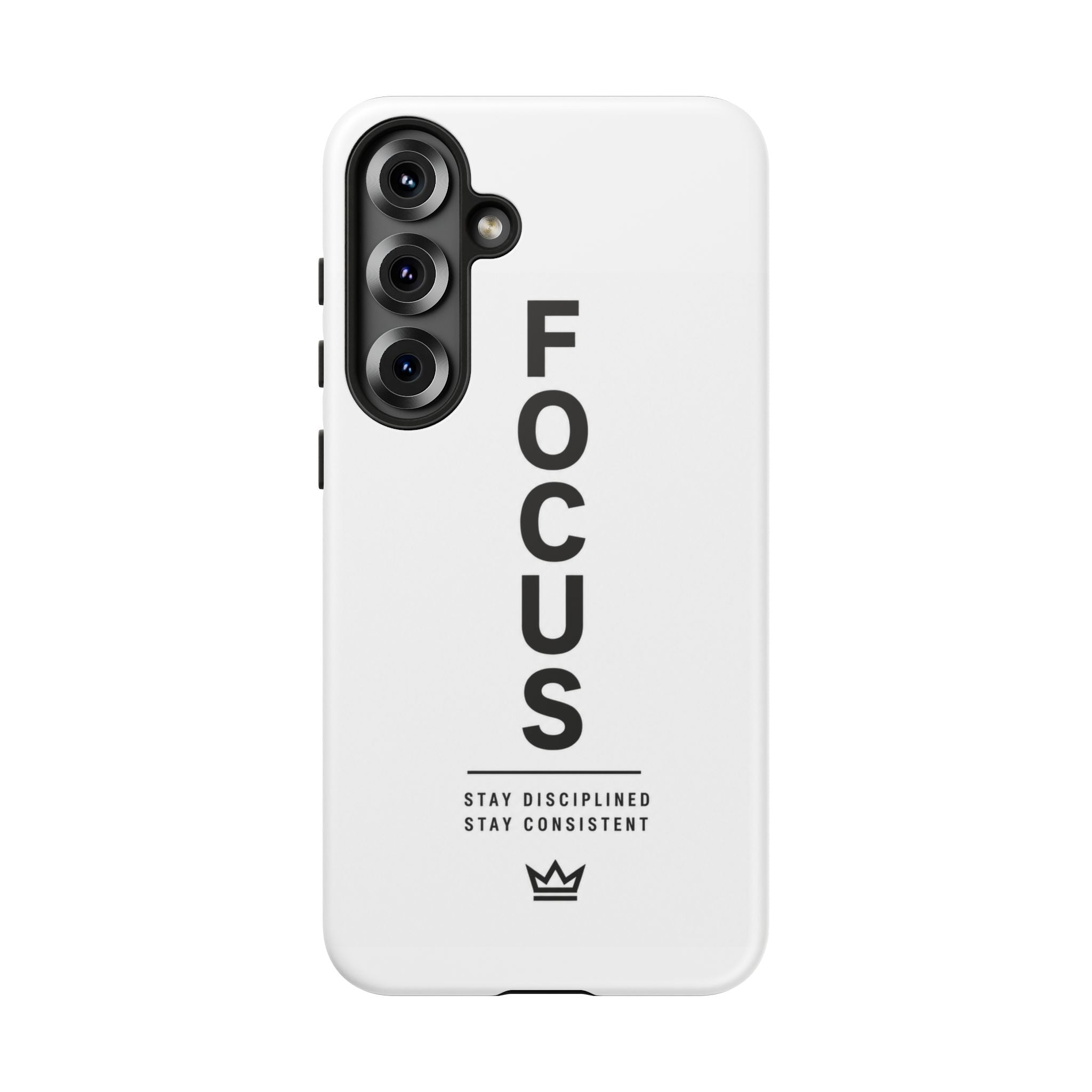 FOCUS Phone Case — Minimalist Motivational iPhone Cover (“Stay Disciplined, Stay Consistent”)