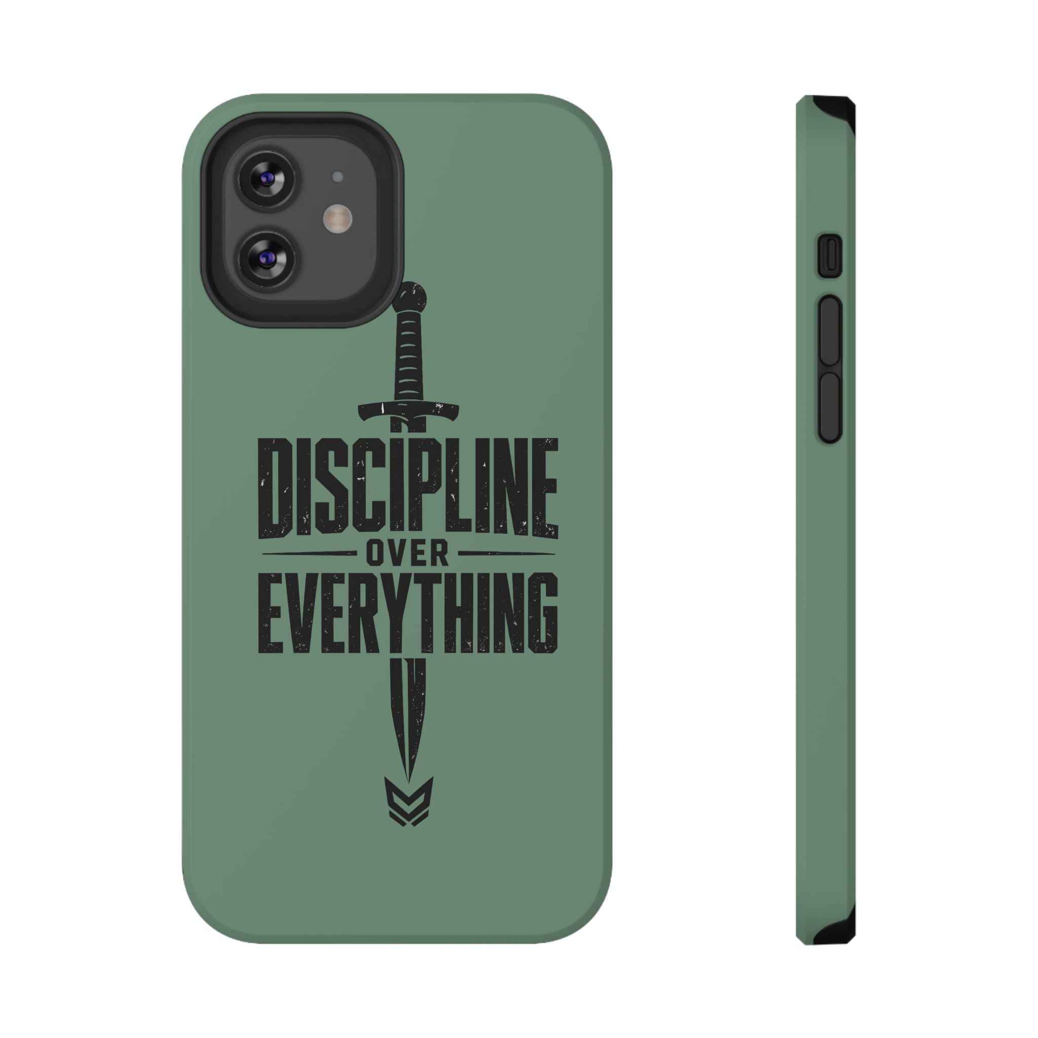 Phone Case — "Discipline Over Everything" Military Green Impact-Resistant Case