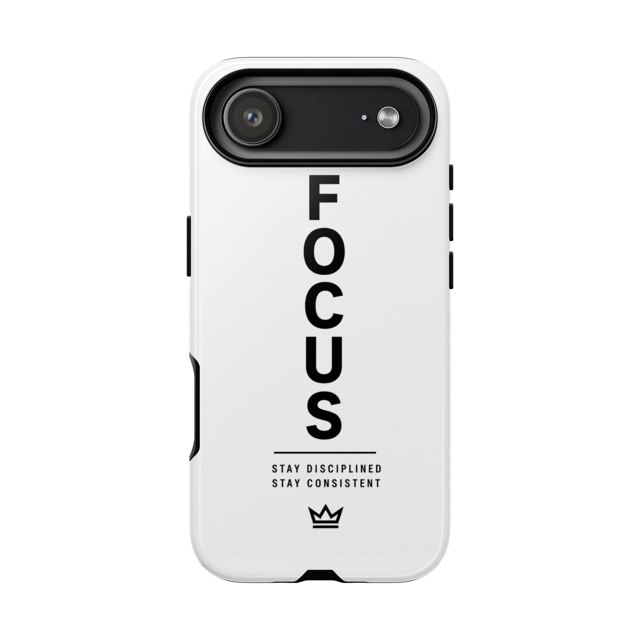 FOCUS Phone Case — Minimalist Motivational iPhone Cover (“Stay Disciplined, Stay Consistent”)