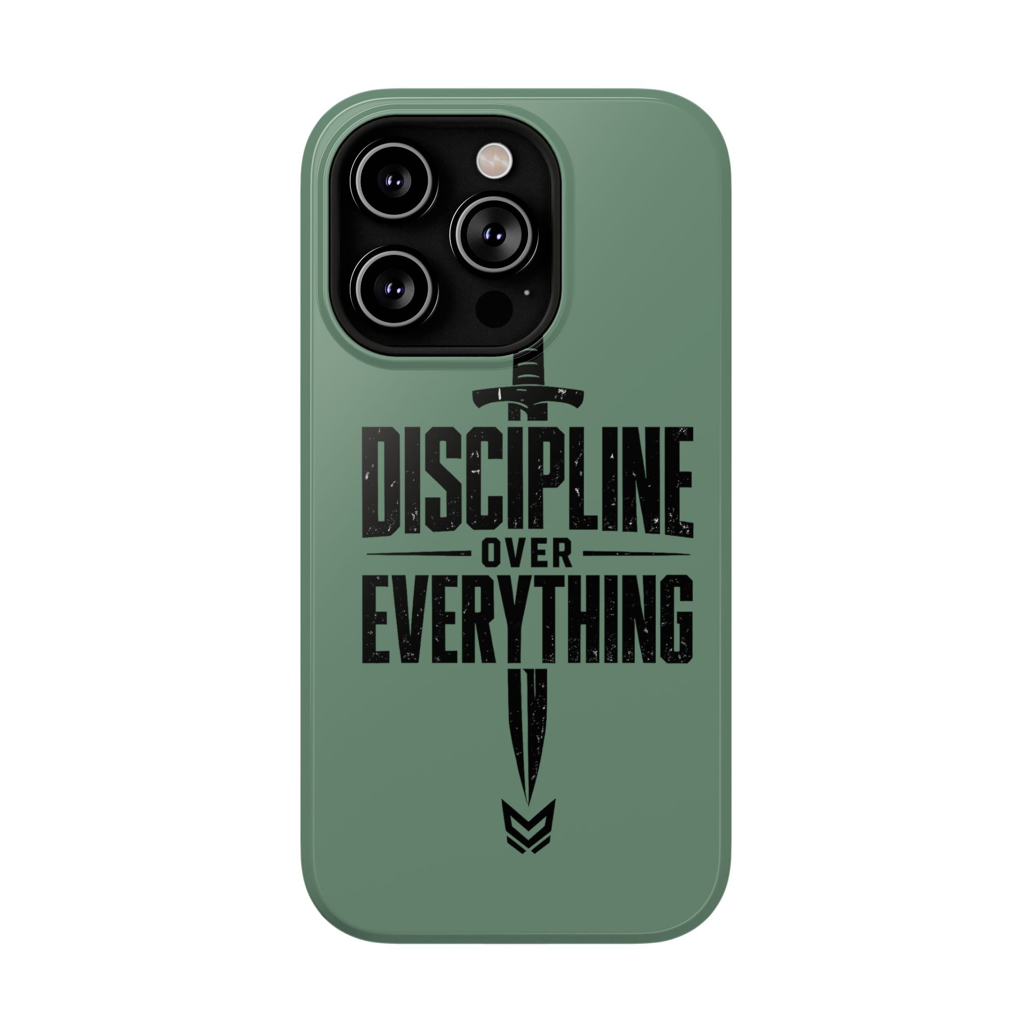 Phone Case — "Discipline Over Everything" Military Green Impact-Resistant Case