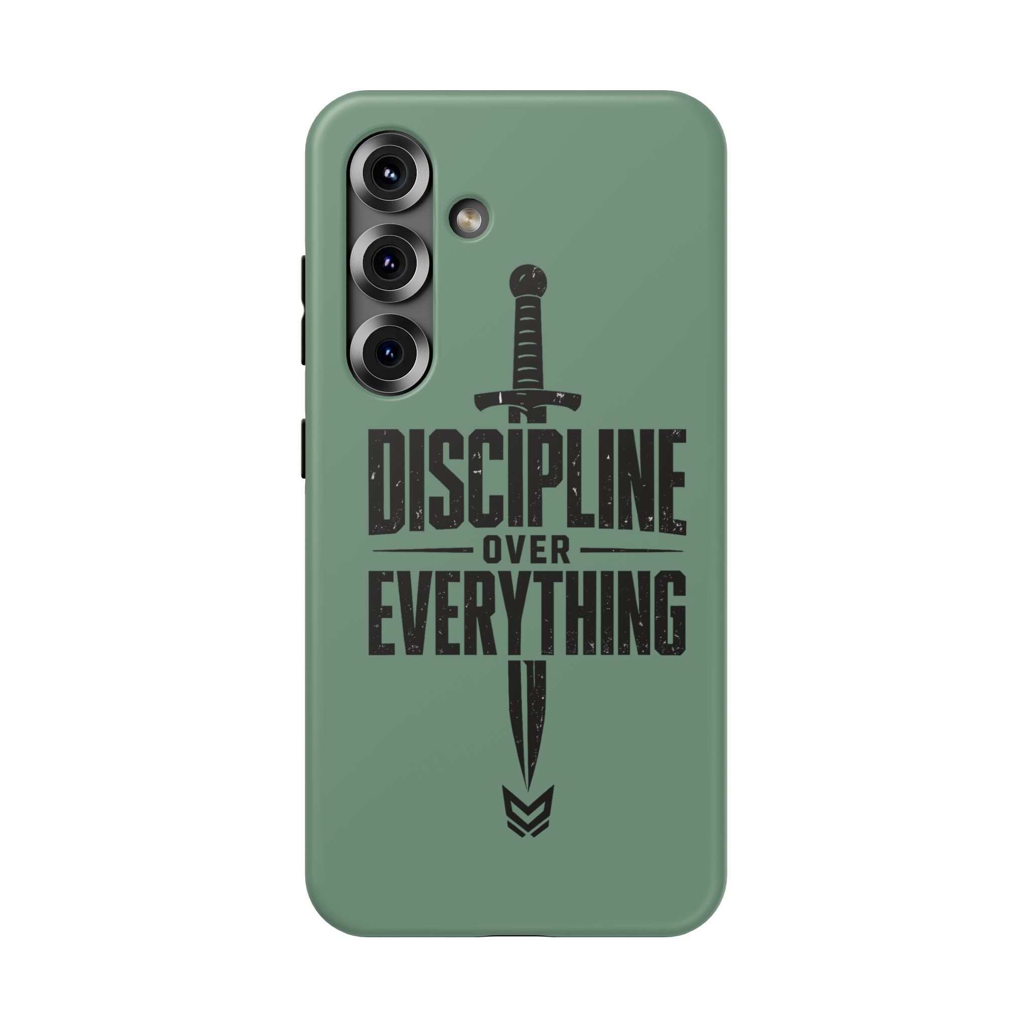 Phone Case — "Discipline Over Everything" Military Green Impact-Resistant Case
