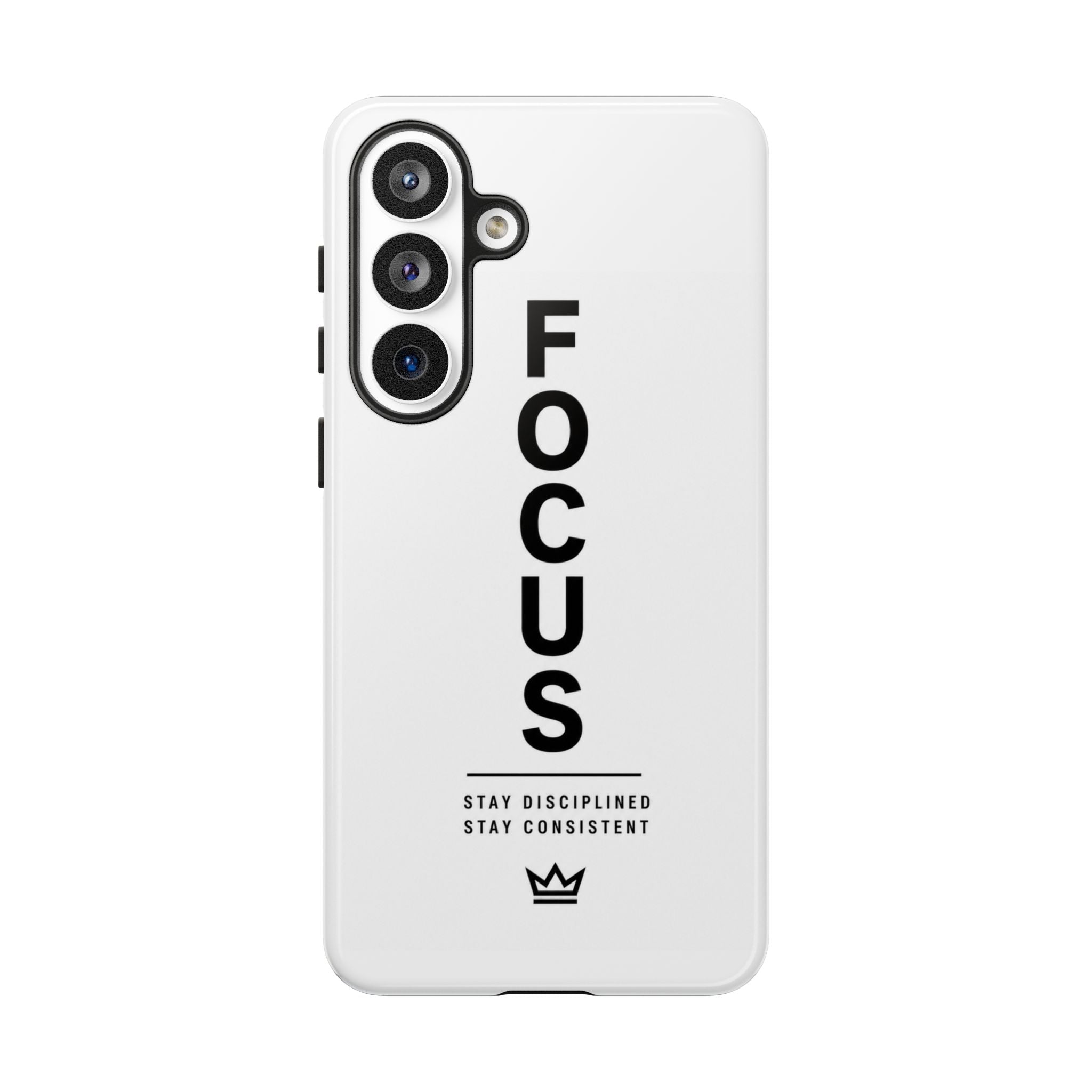 FOCUS Phone Case — Minimalist Motivational iPhone Cover (“Stay Disciplined, Stay Consistent”)
