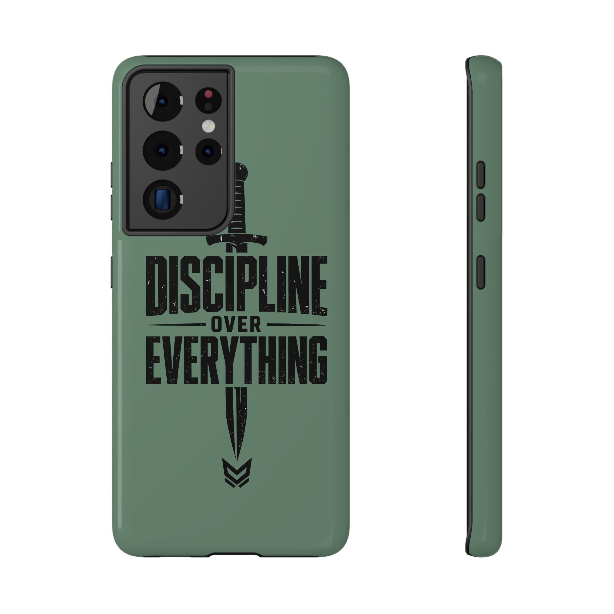 Phone Case — "Discipline Over Everything" Military Green Impact-Resistant Case