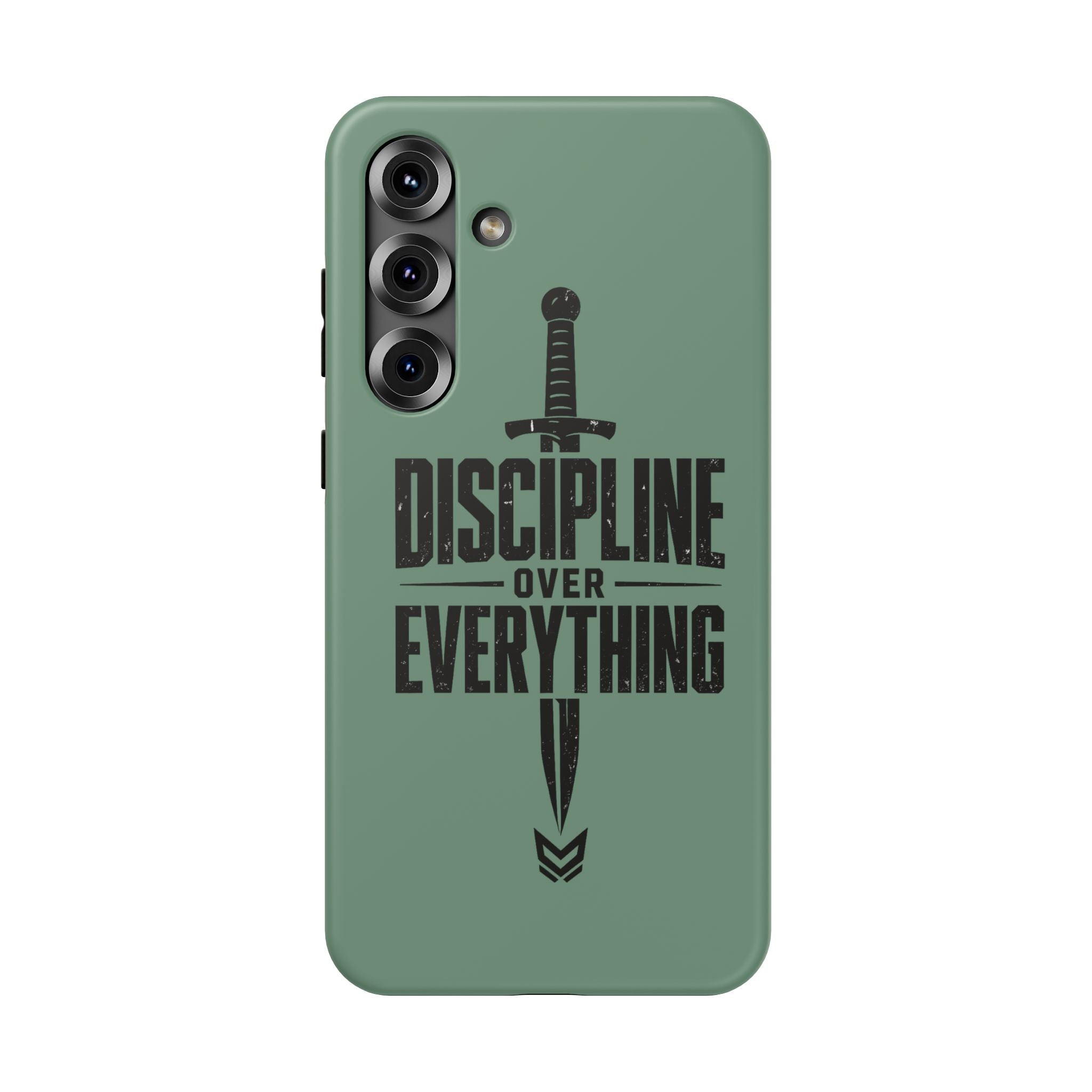 Phone Case — "Discipline Over Everything" Military Green Impact-Resistant Case