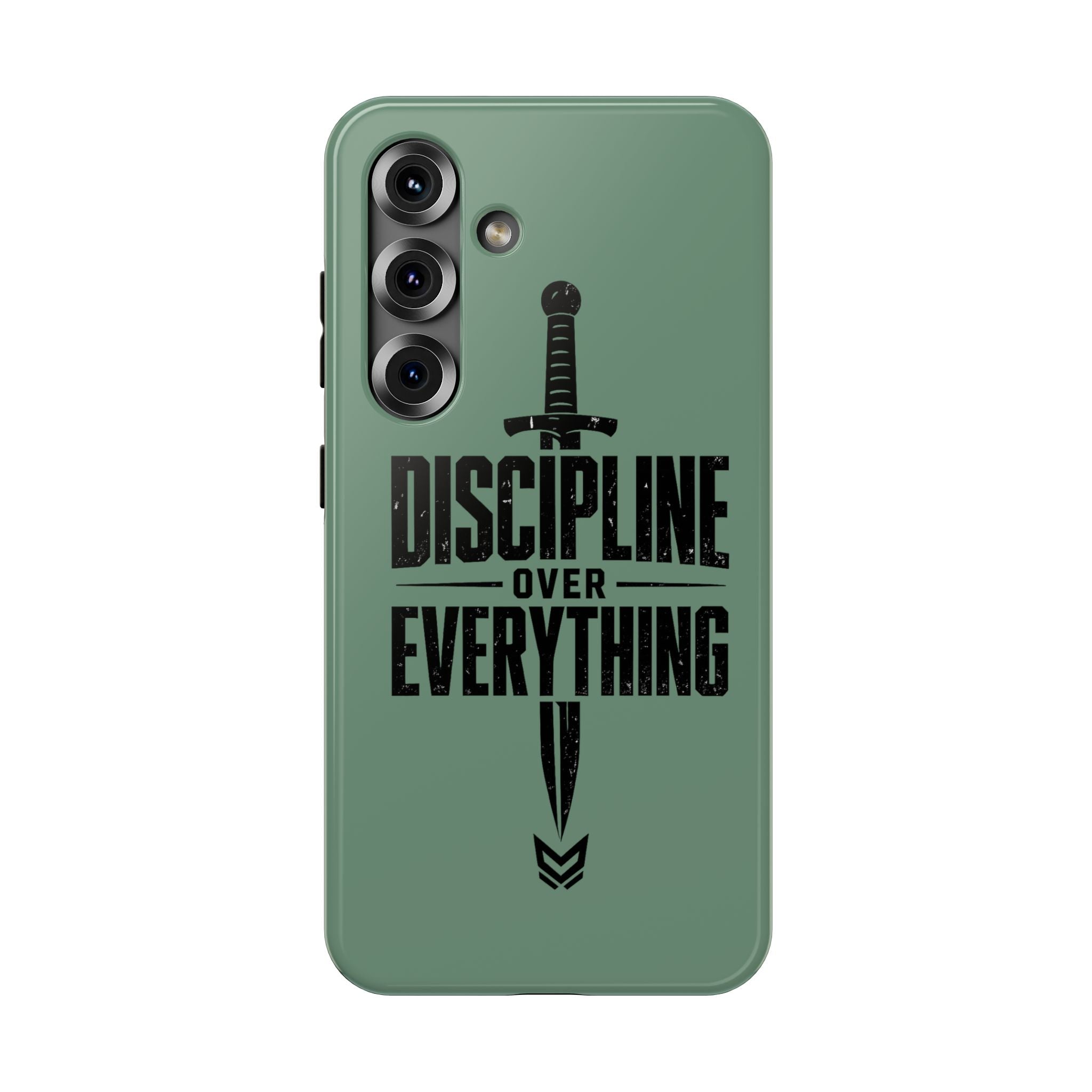 Phone Case — "Discipline Over Everything" Military Green Impact-Resistant Case
